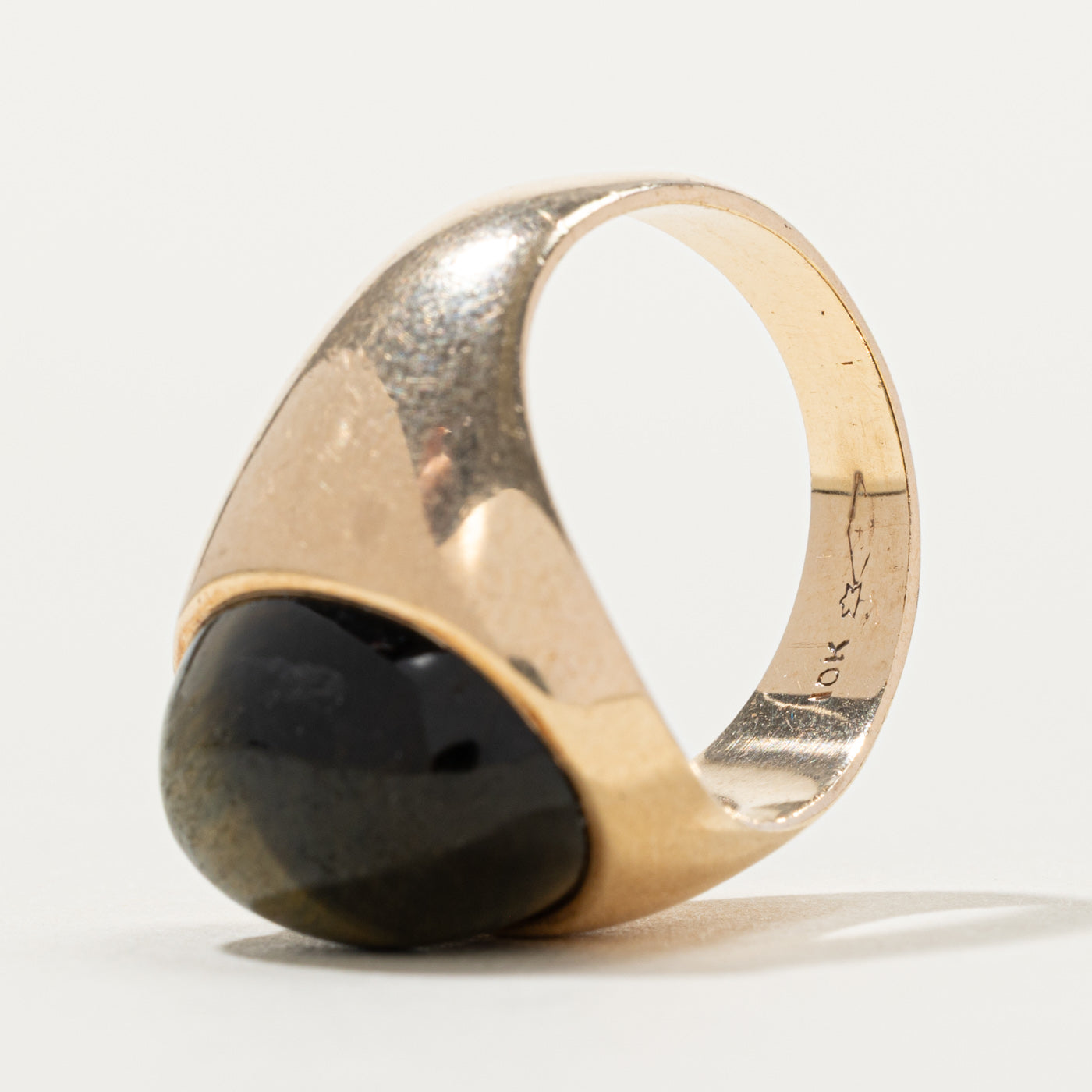10k Tiger's Eye Chunky Signet Ring | SZ 7.25
