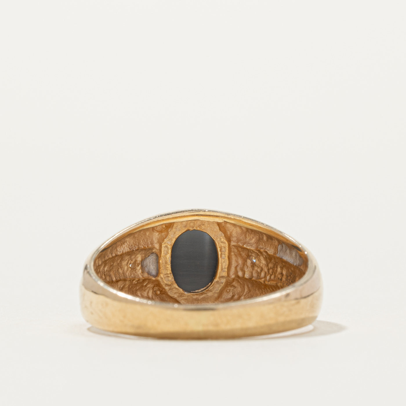 10k Tiger's Eye & Diamond Accented Ring | SZ 7.5