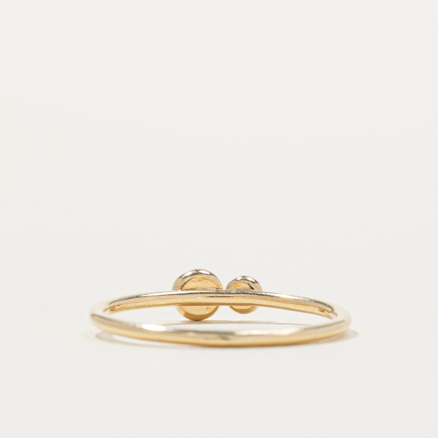 14k Two Stone Bezel Set Peridot & Diamond Ring | SZ 7