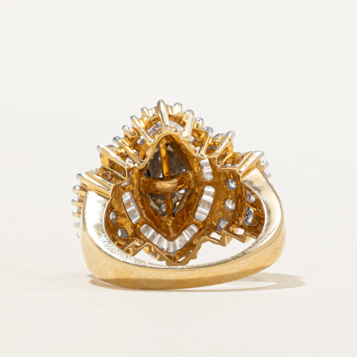 10k Diamond Marquise Cluster Cocktail Ring | 1.94ctw | SZ 7