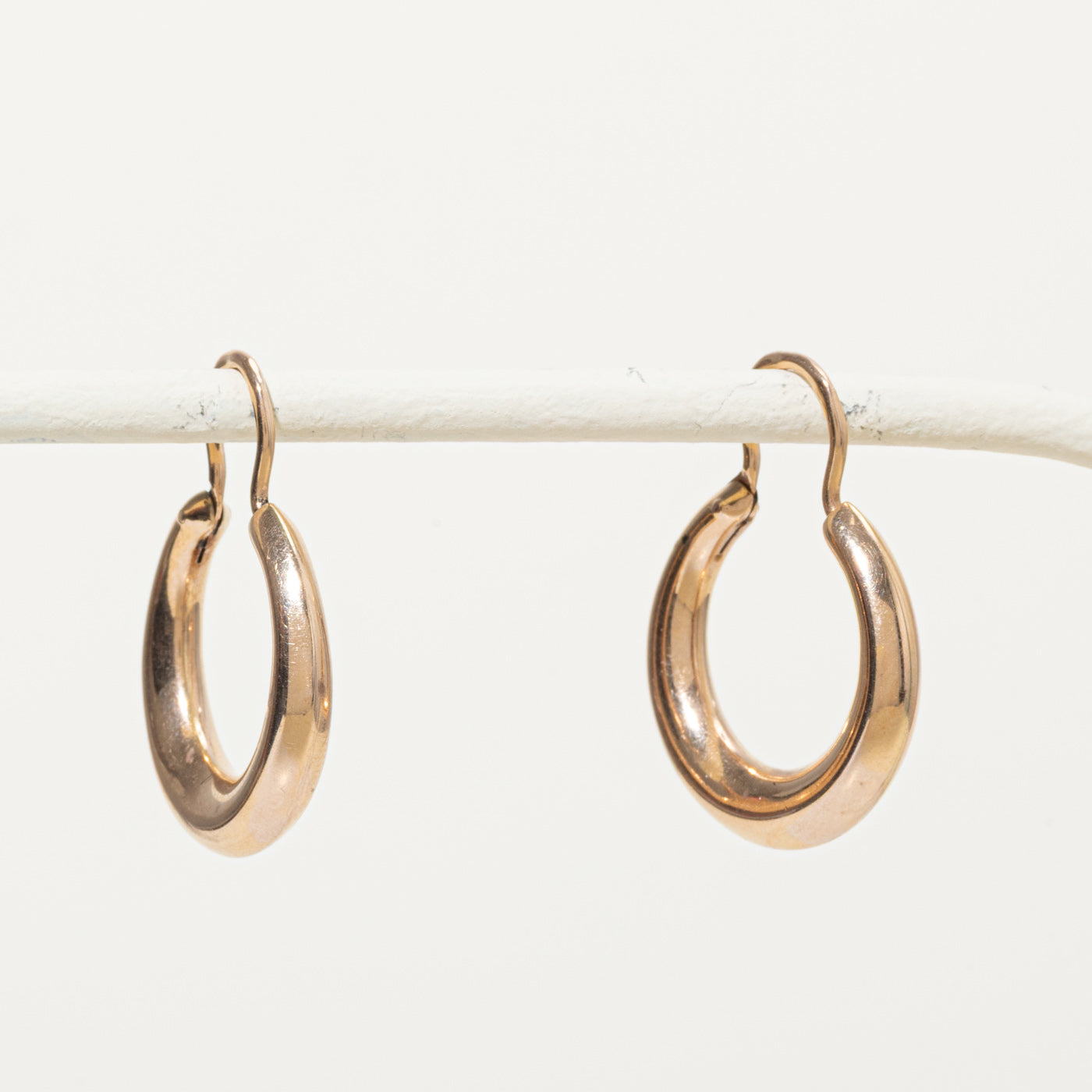 1992 Soviet Hallmarked 14K Rose Gold Hoop Earrings | 20.61mm |