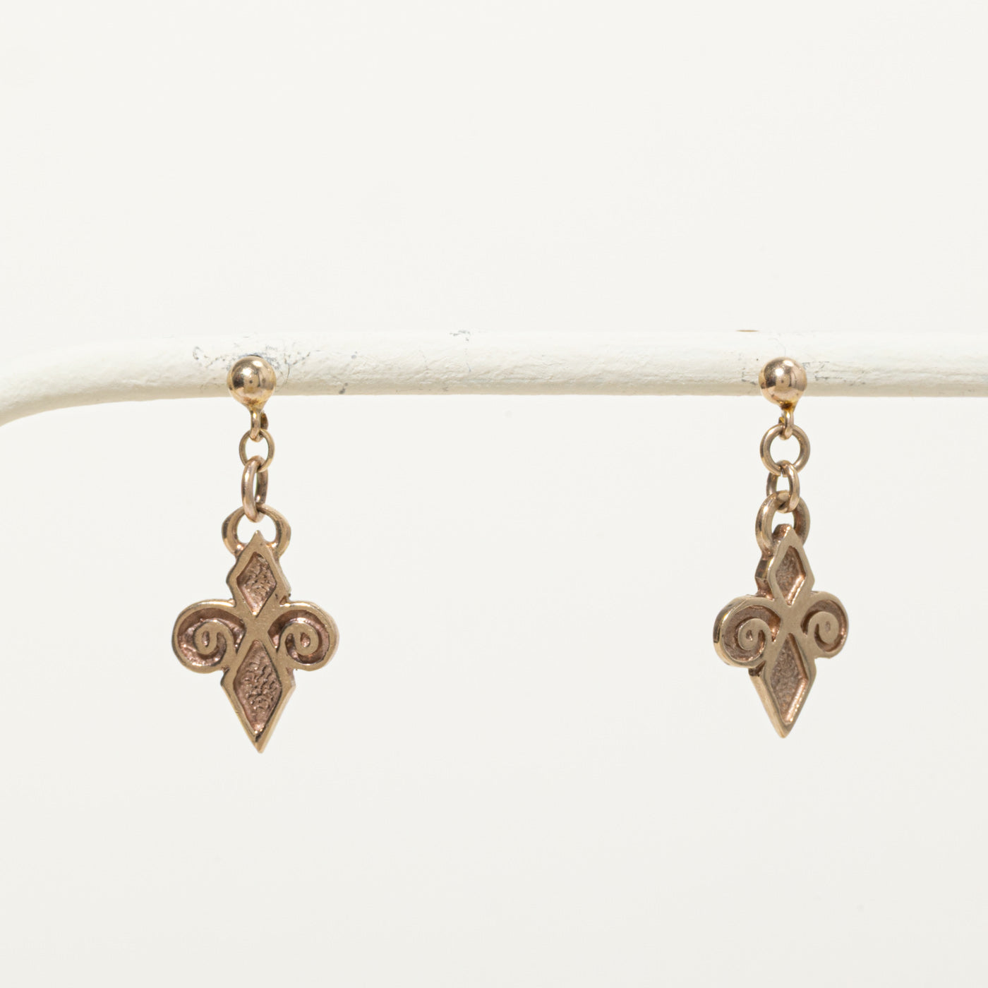 1970s Edinburgh 9K Orkney Symbol Drop Earrings