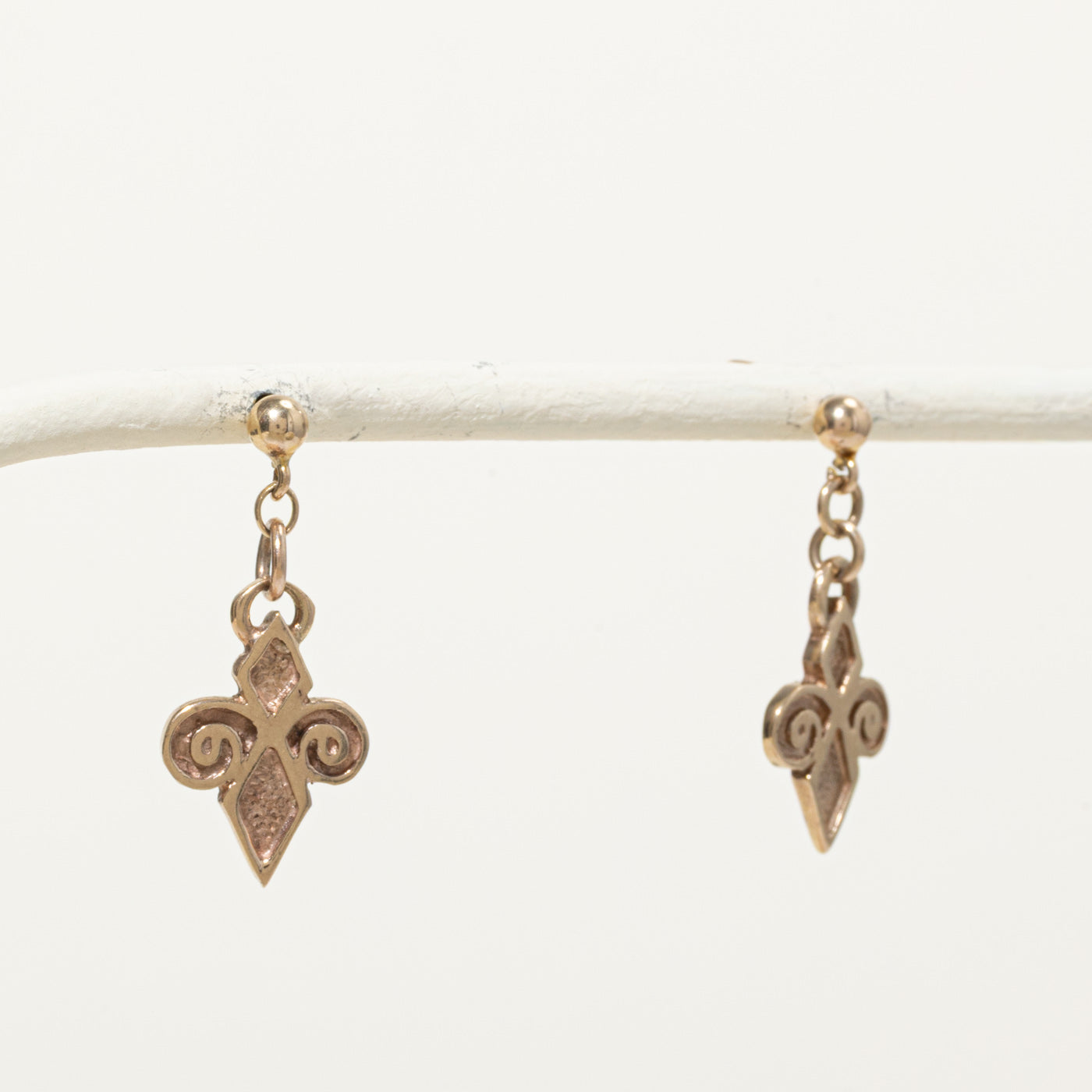 1970s Edinburgh 9K Orkney Symbol Drop Earrings