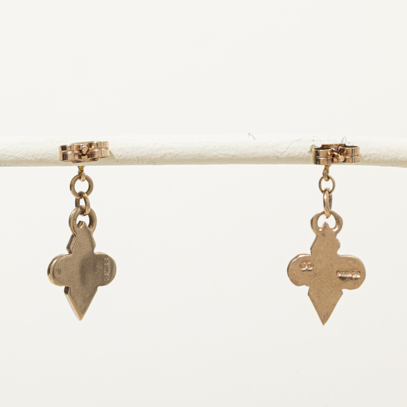 1970s Edinburgh 9K Orkney Symbol Drop Earrings