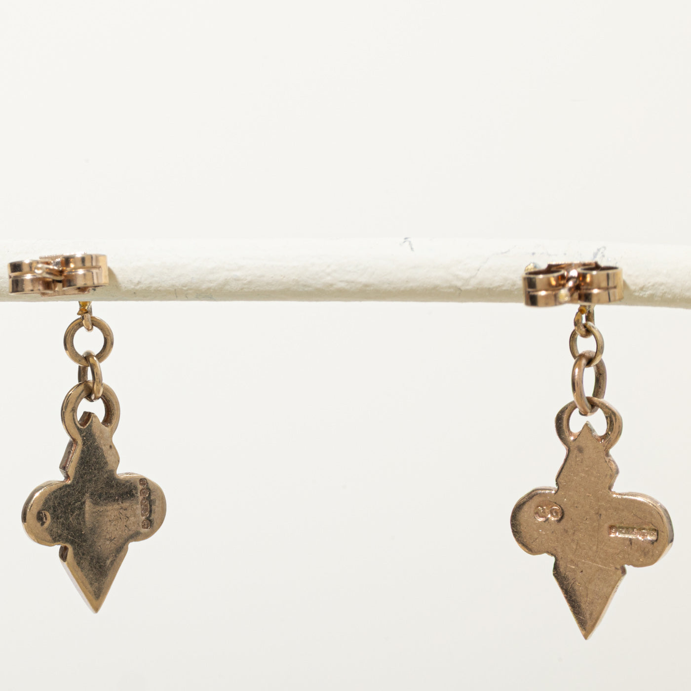 1970s Edinburgh 9K Orkney Symbol Drop Earrings
