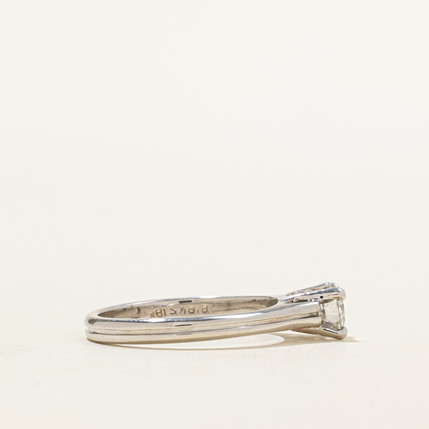 ‘Birks’ 18k Round Brilliant Solitaire Diamond Ring | 0.47ct VS1 H/I | SZ 5.75