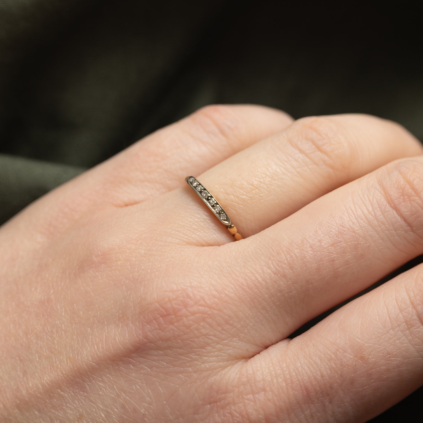 ‘Bluebird’ Vintage Canadian 14k Seven Stone Diamond Band | SZ 5.5