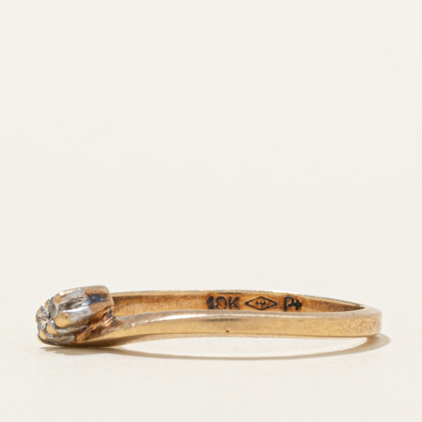 10K Diamond Petite Bypass Ring | SZ 6.25