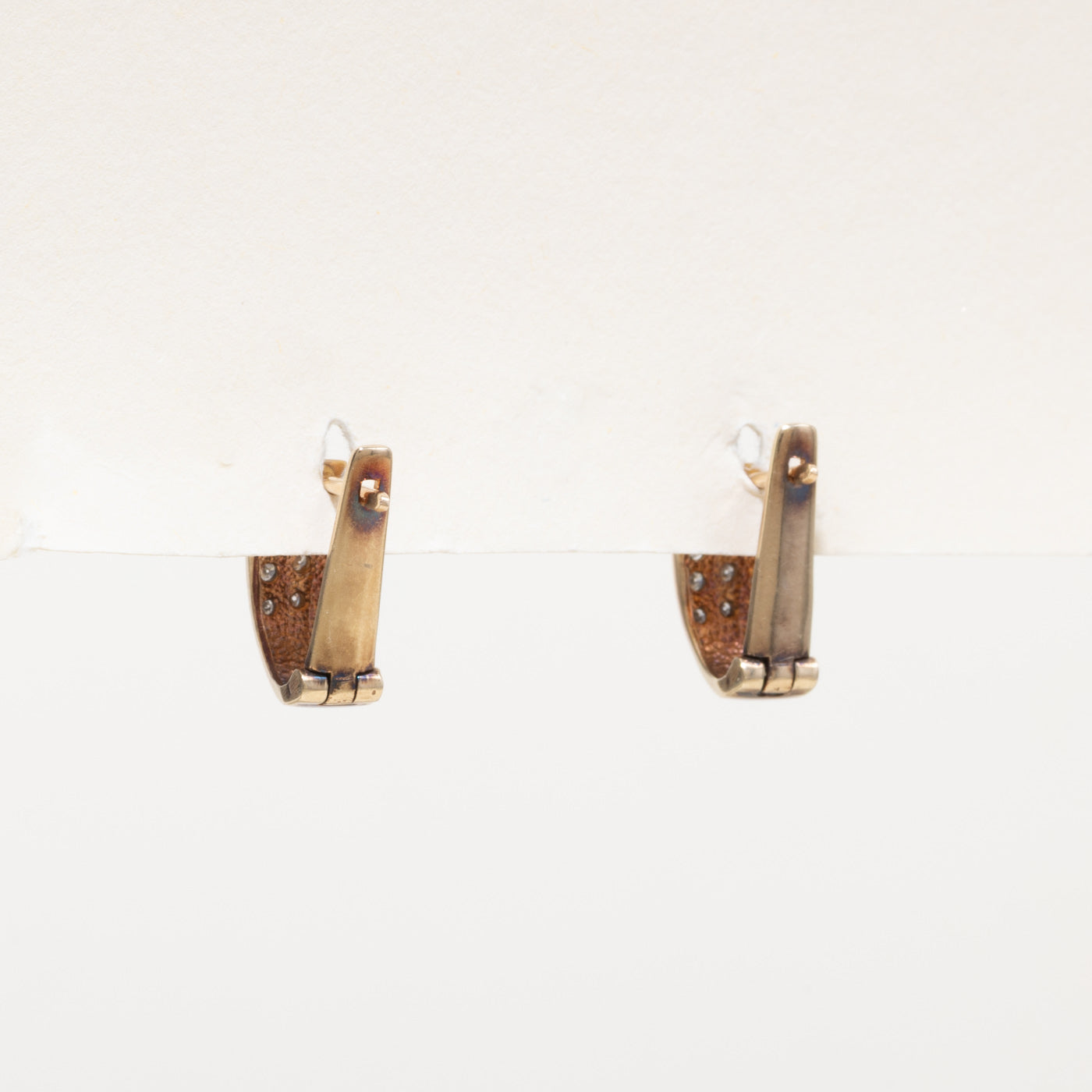 14k Diamond Multi Column Huggie Earrings | 0.21ctw