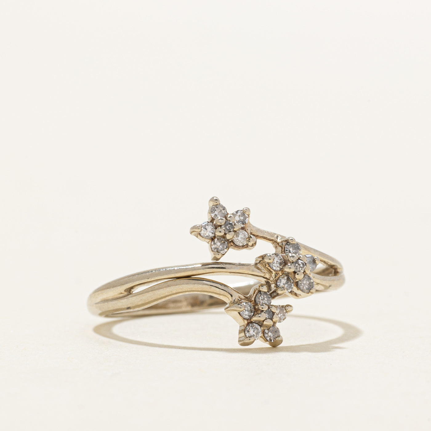 10K Diamond Multi Floral Cluster Ring | SZ 7.25