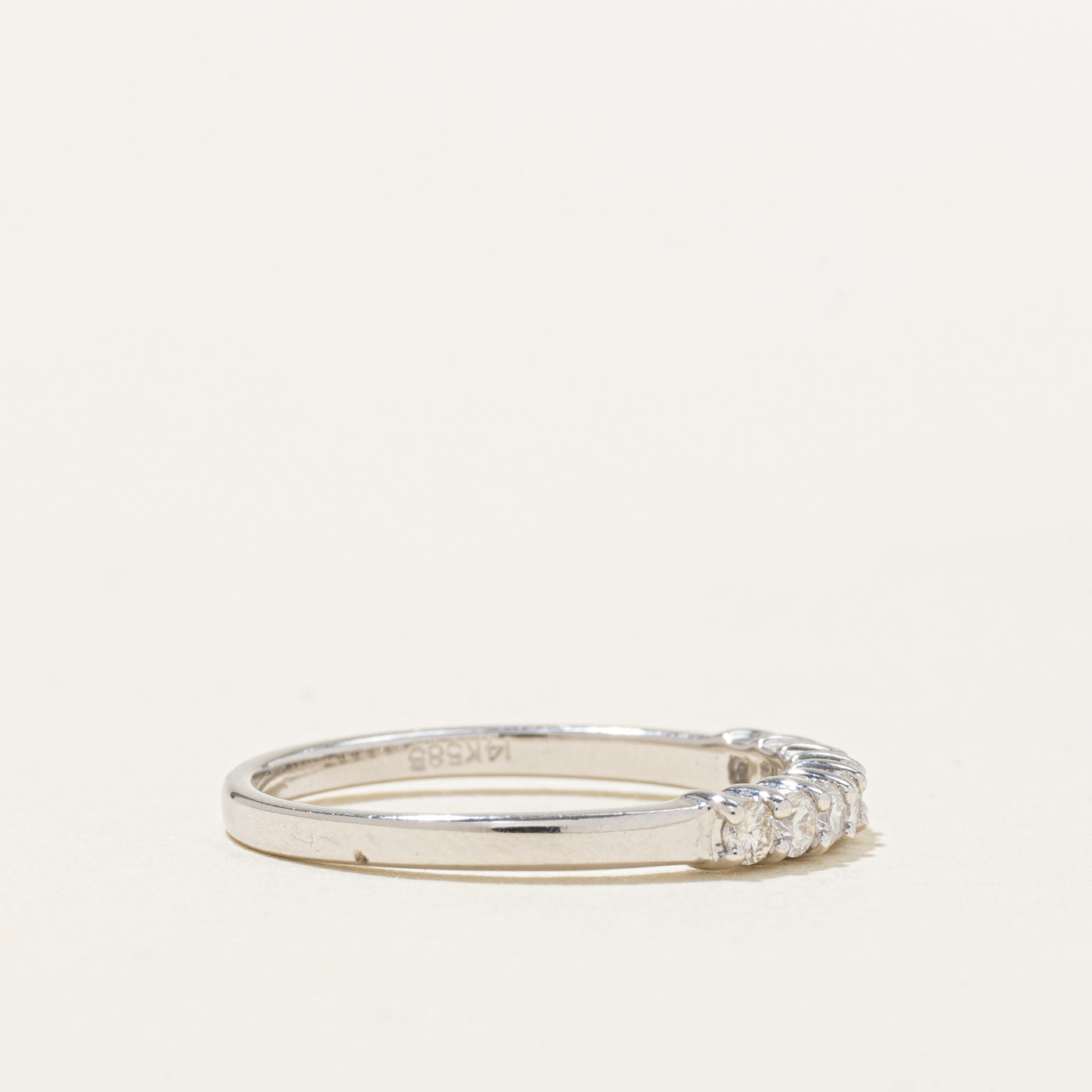 14K White Gold Semi Eternity Diamond Band | 0.24ctw | SZ 5.5