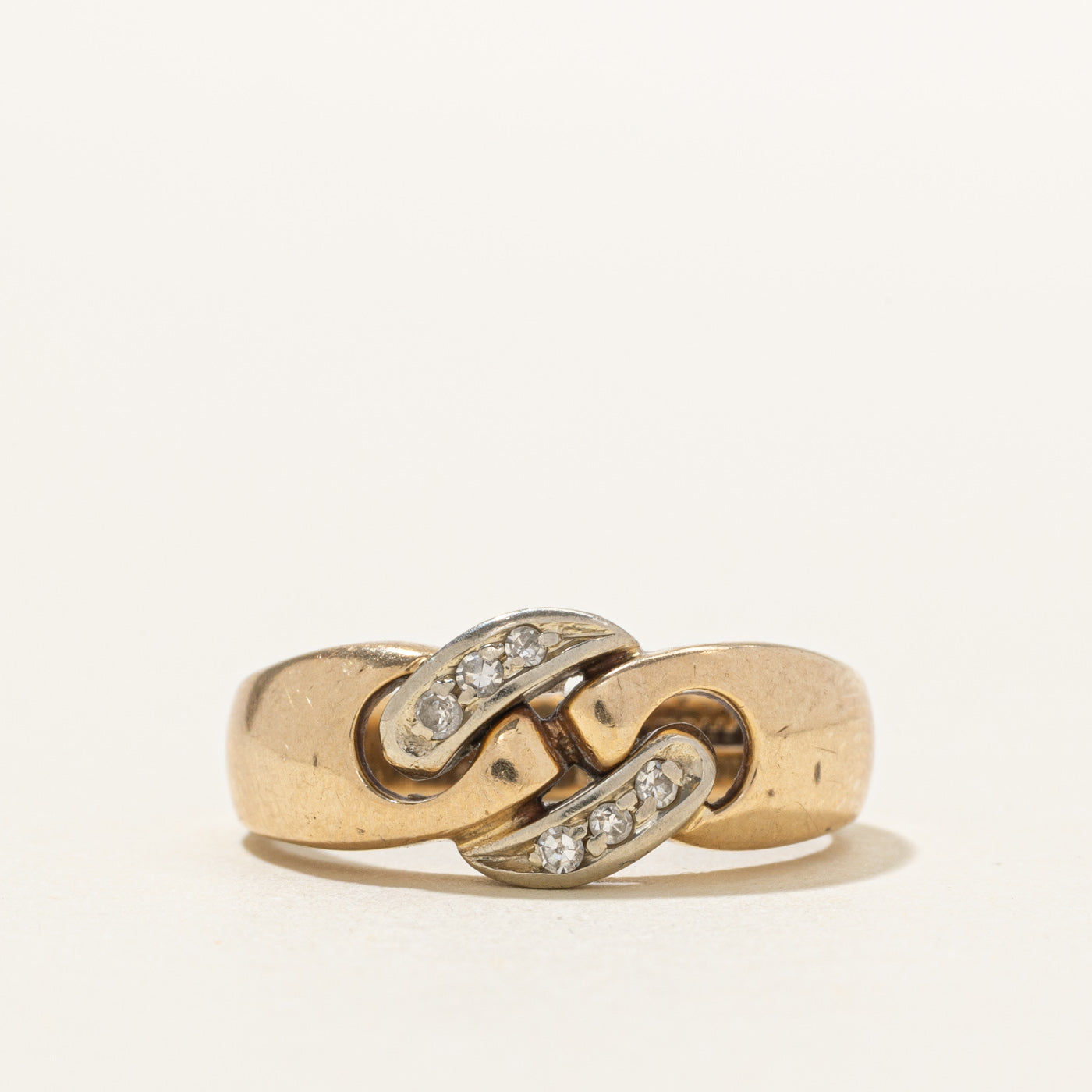 Title 10K Ring 3075-28 Geometric Band | SZ 6.75