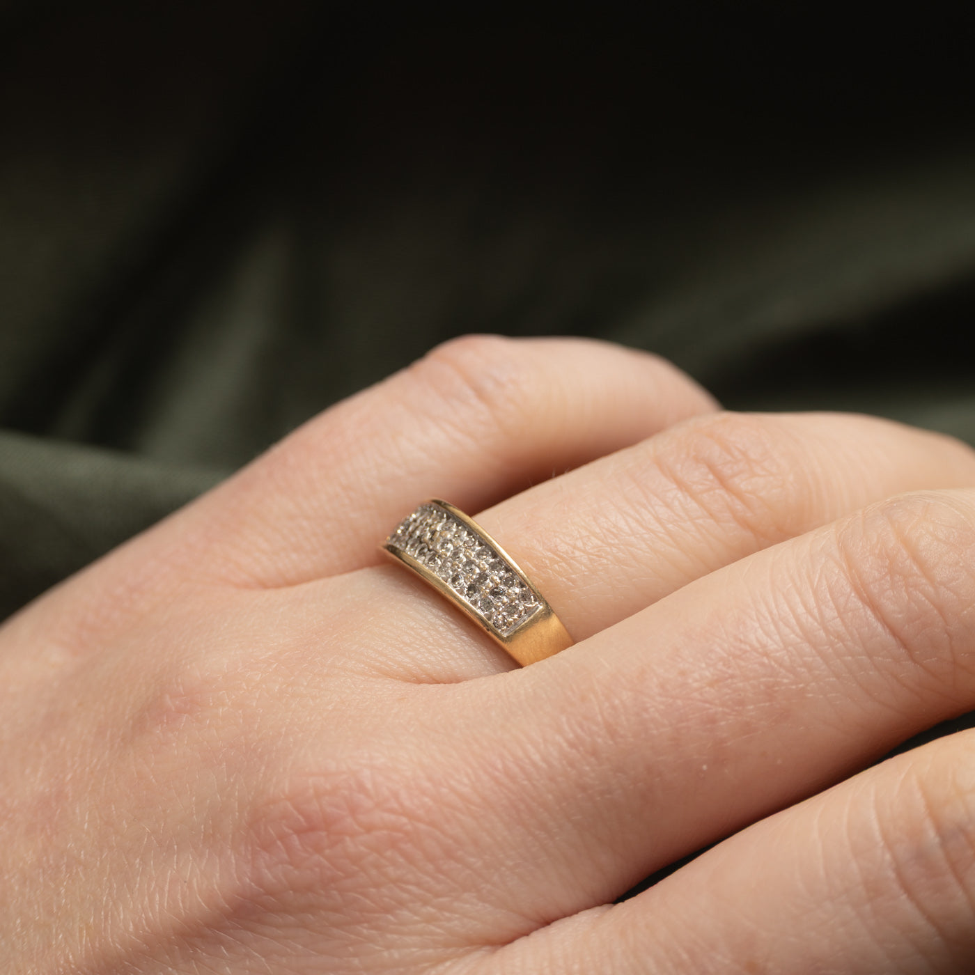 14k Multi Row Semi Eternity Diamond Band | SZ 9
