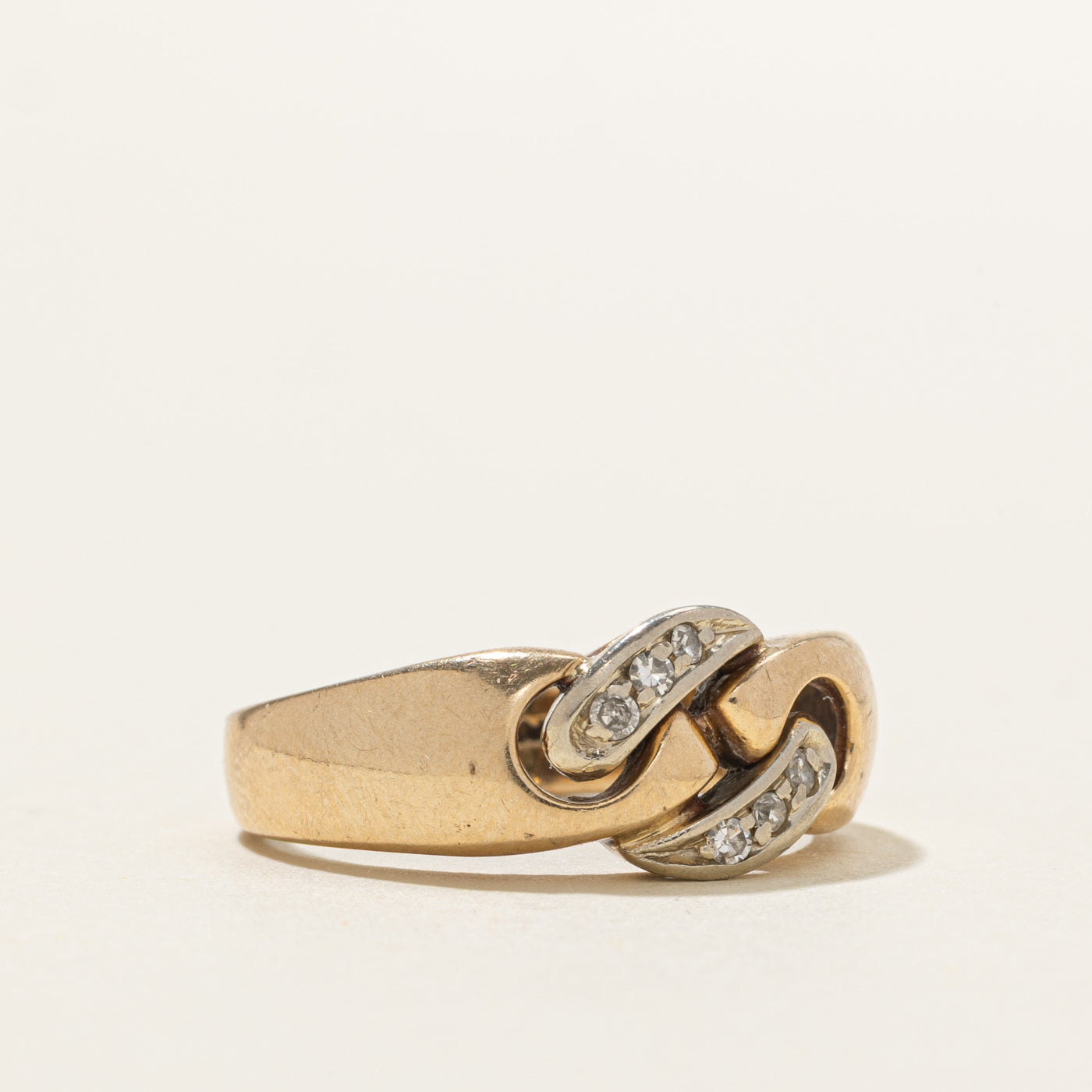 Title 10K Ring 3075-28 Geometric Band | SZ 6.75