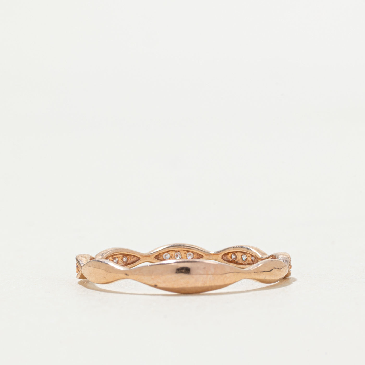 Rose Gold Diamond Marquise Patterned Band | SZ 9.25