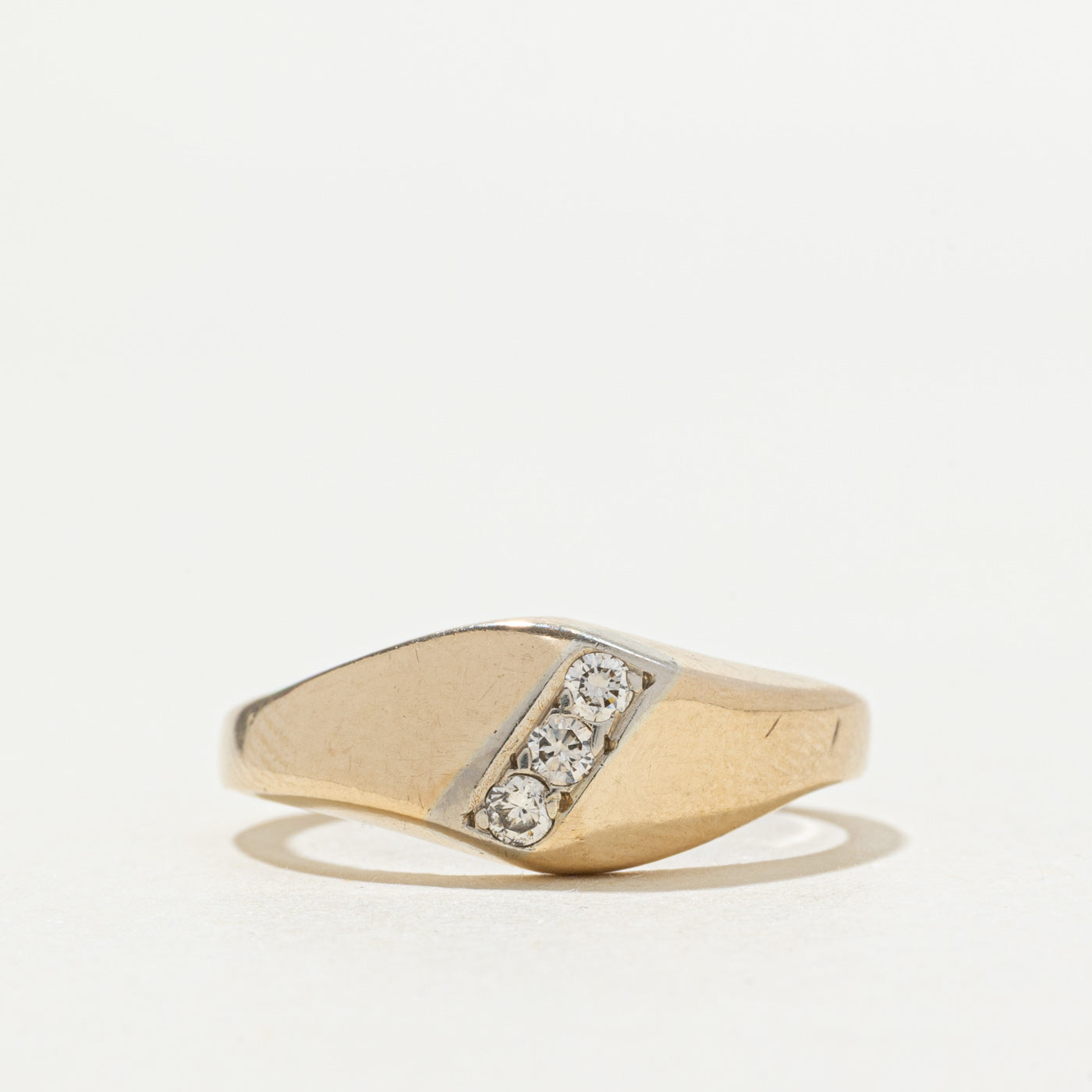 10k Diagonal Diamond Wave Ring | SZ 8.25