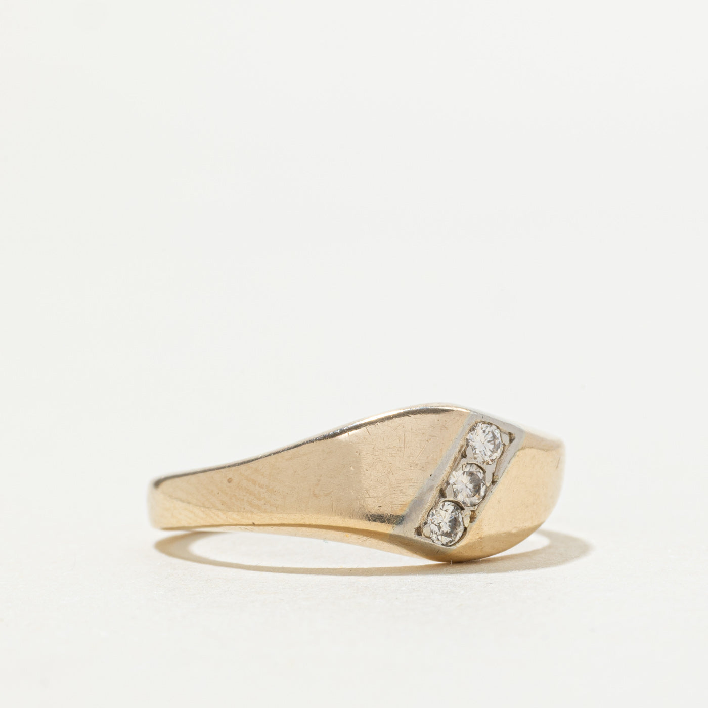 10k Diagonal Diamond Wave Ring | SZ 8.25