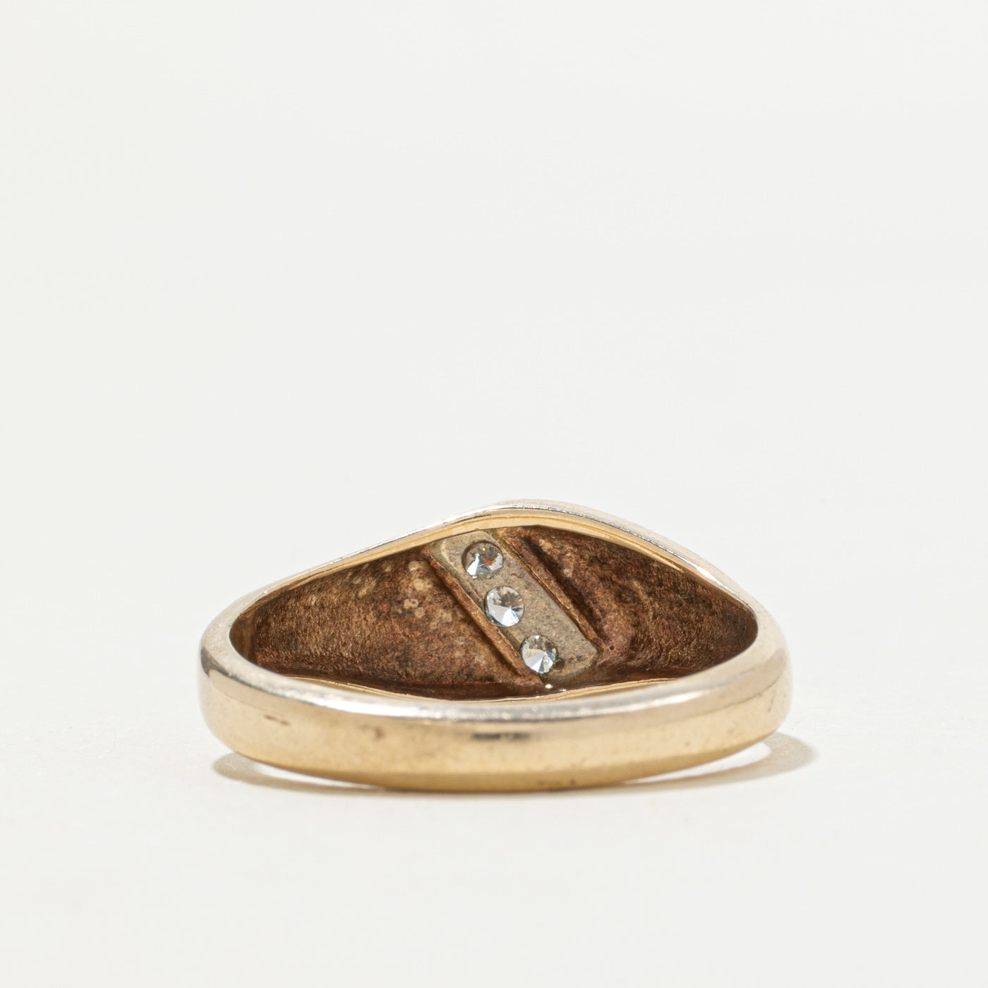 10k Diagonal Diamond Wave Ring | SZ 8.25