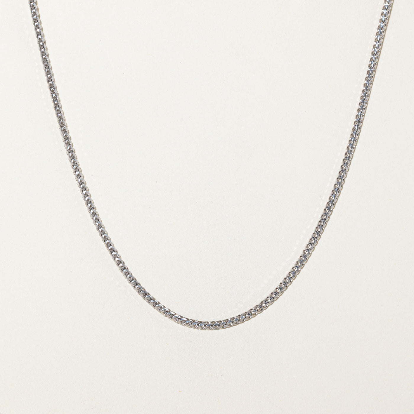 Chaîne queue de renard en or blanc 10 carats | 66 cm