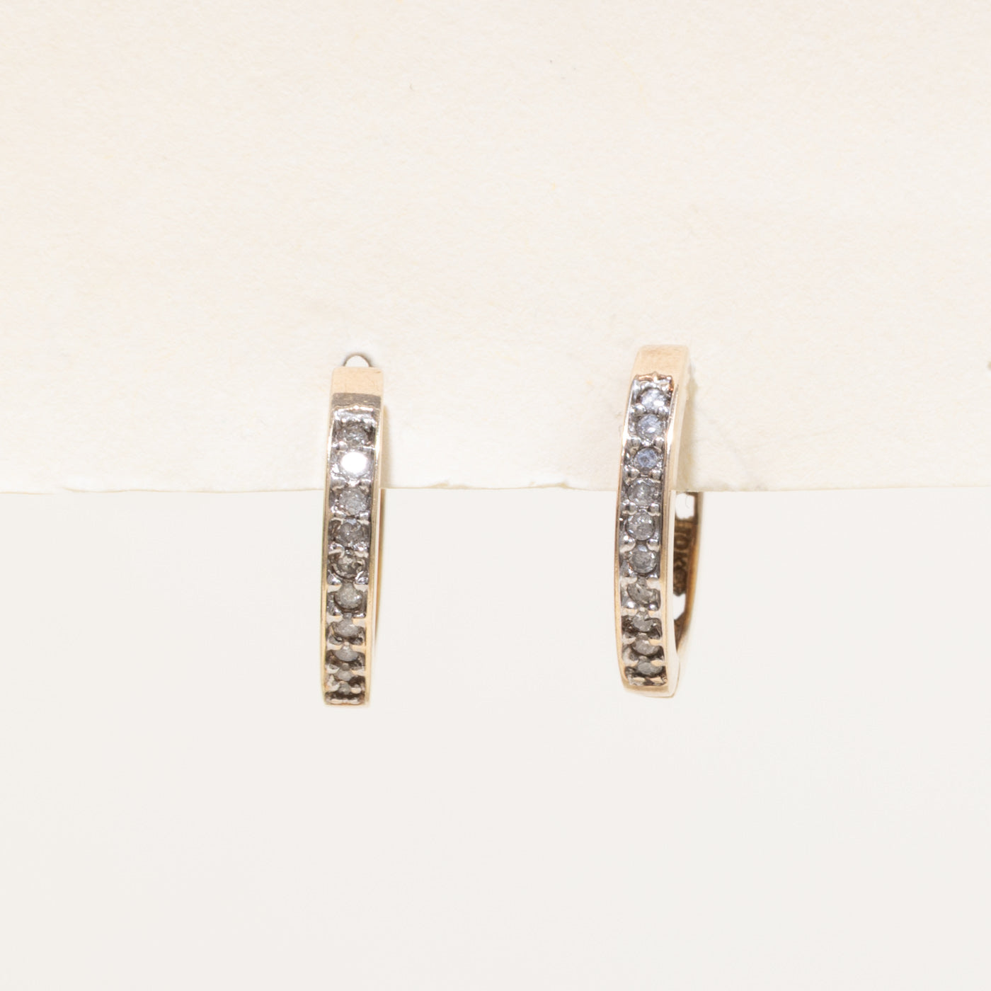 10k Diamond Hoop Earrings | 0.20ctw