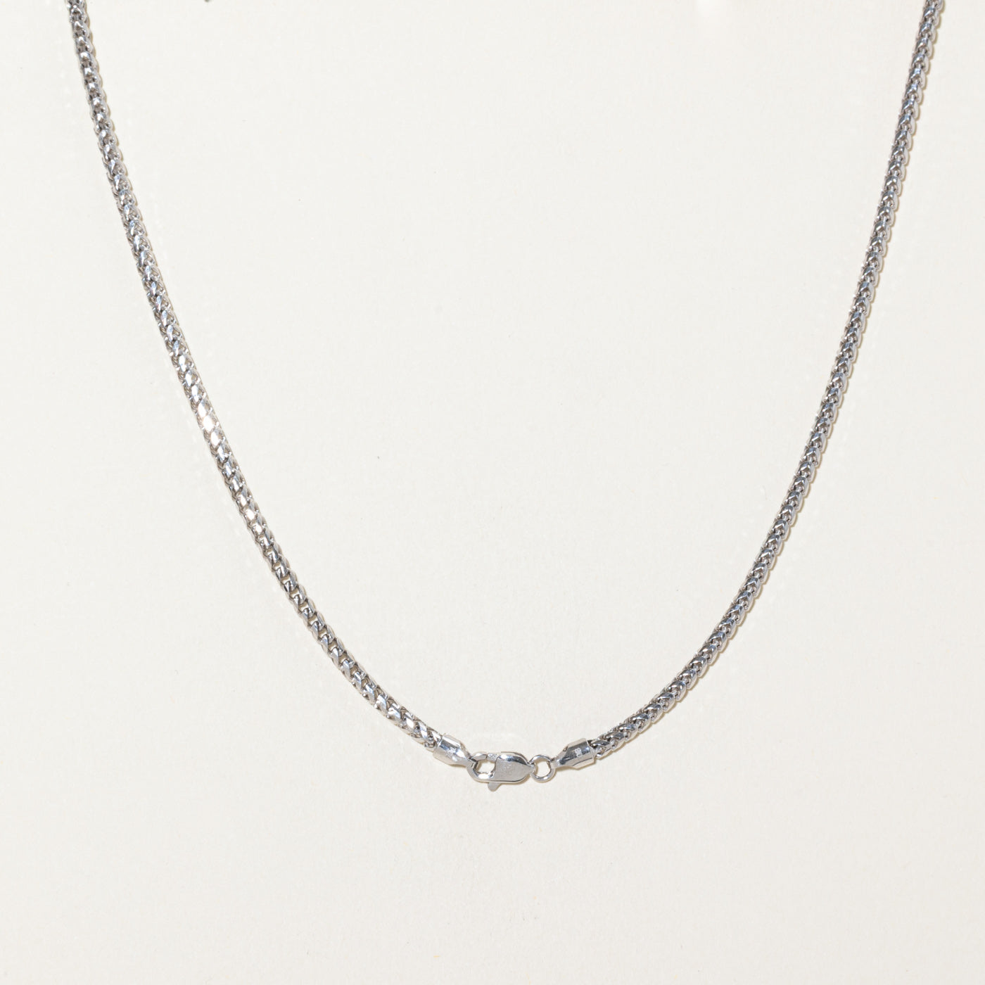 Chaîne queue de renard en or blanc 10 carats | 66 cm