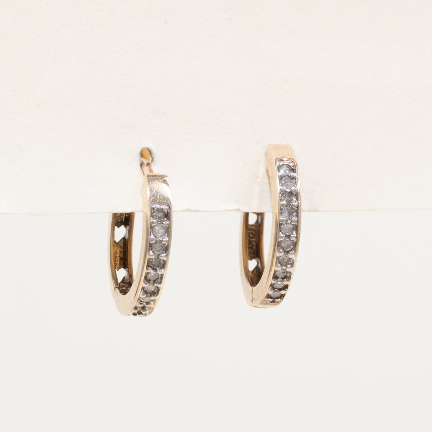 10k Diamond Hoop Earrings | 0.20ctw