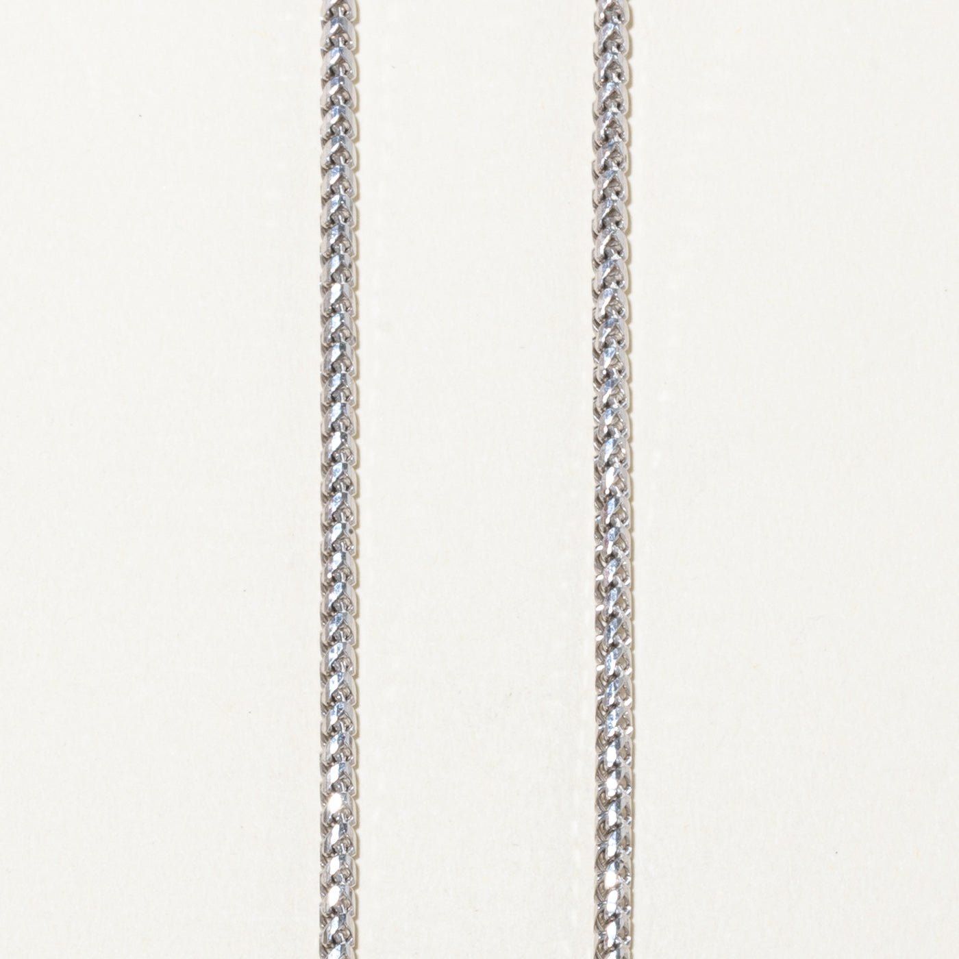 Chaîne queue de renard en or blanc 10 carats | 66 cm