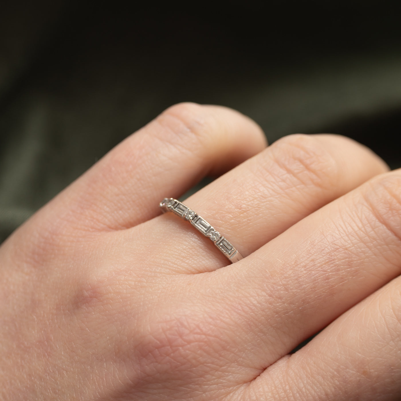 18k Mixed Cut Semi Eternity Diamond Band | 0.27ctw | SZ 8