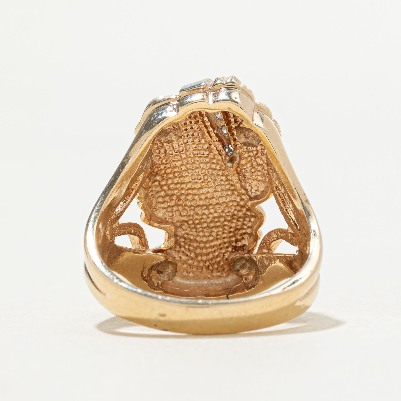 10k Diamond Portrait Cameo Ring | SZ 9.25