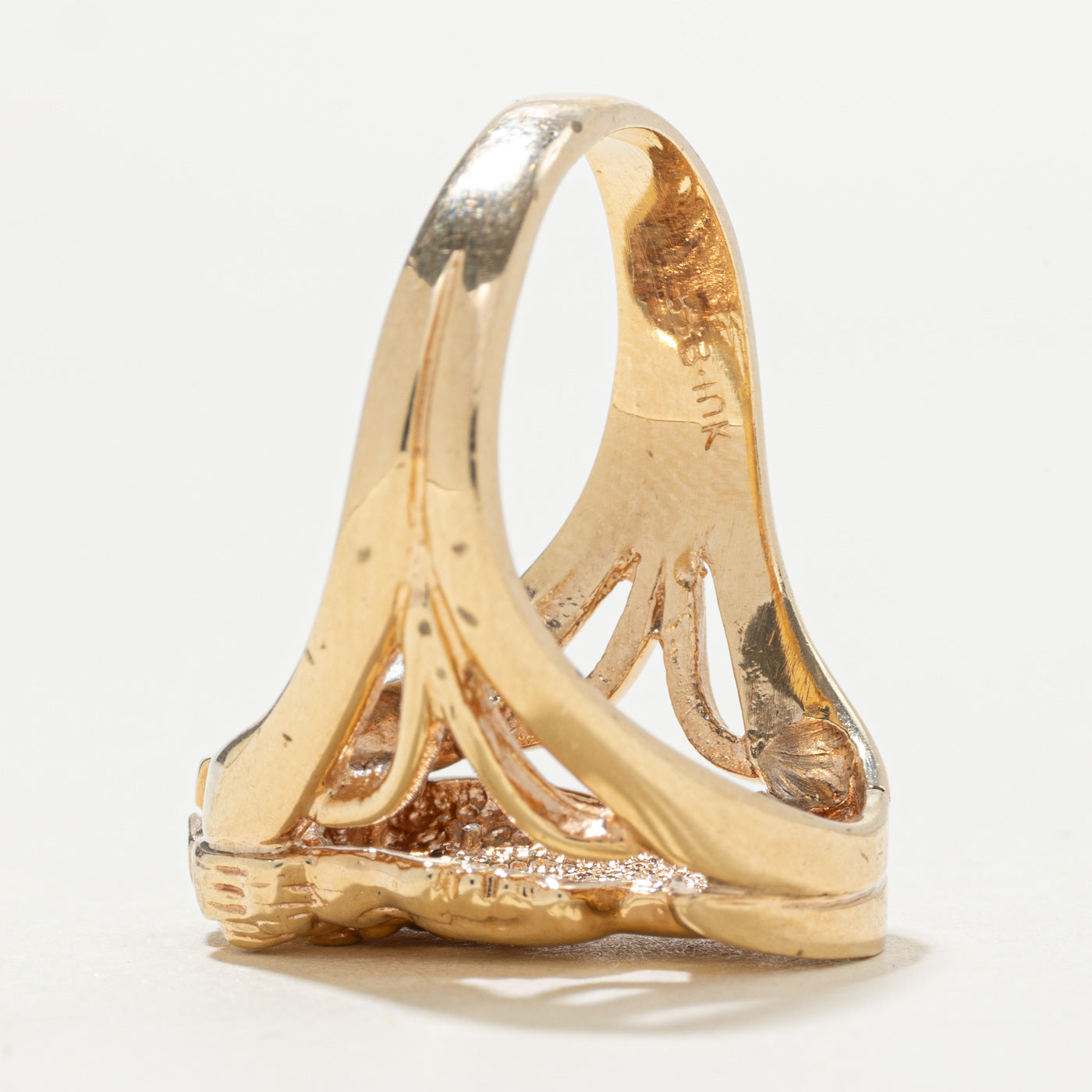 10k Diamond Portrait Cameo Ring | SZ 9.25