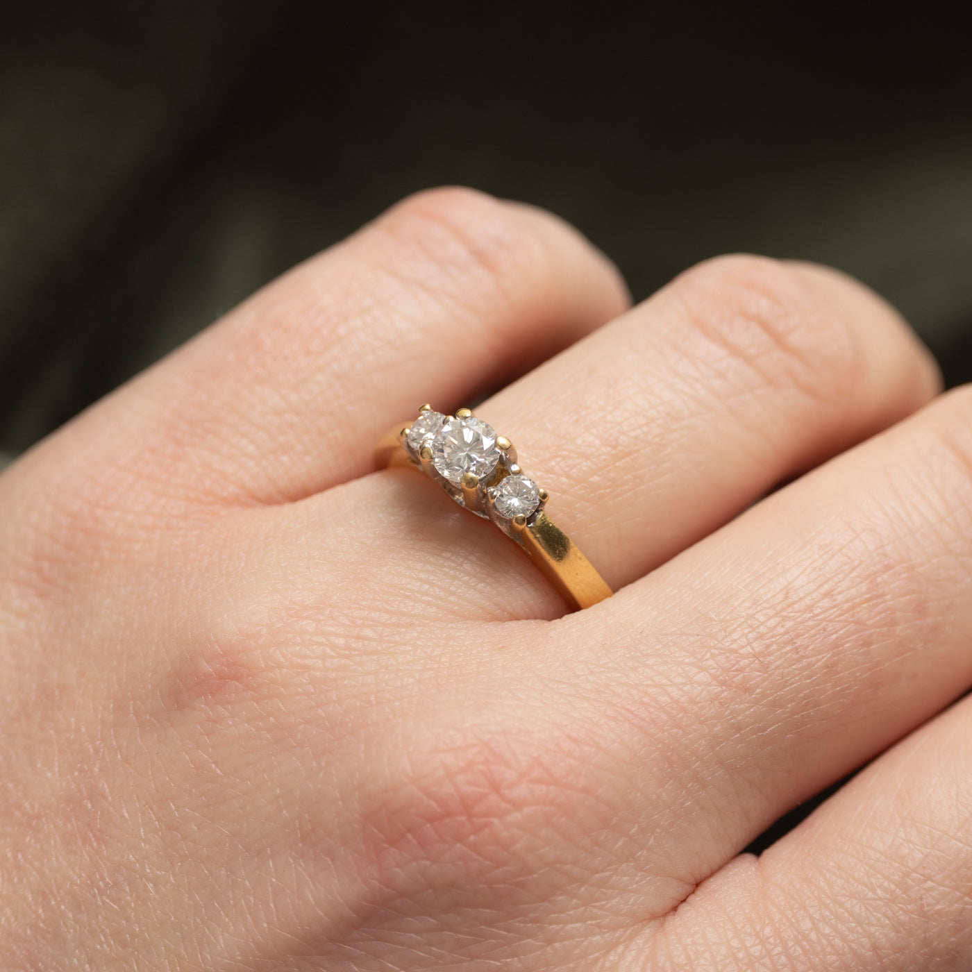 18k Three Stone Diamond Ring | 0.57ctw | SZ 8