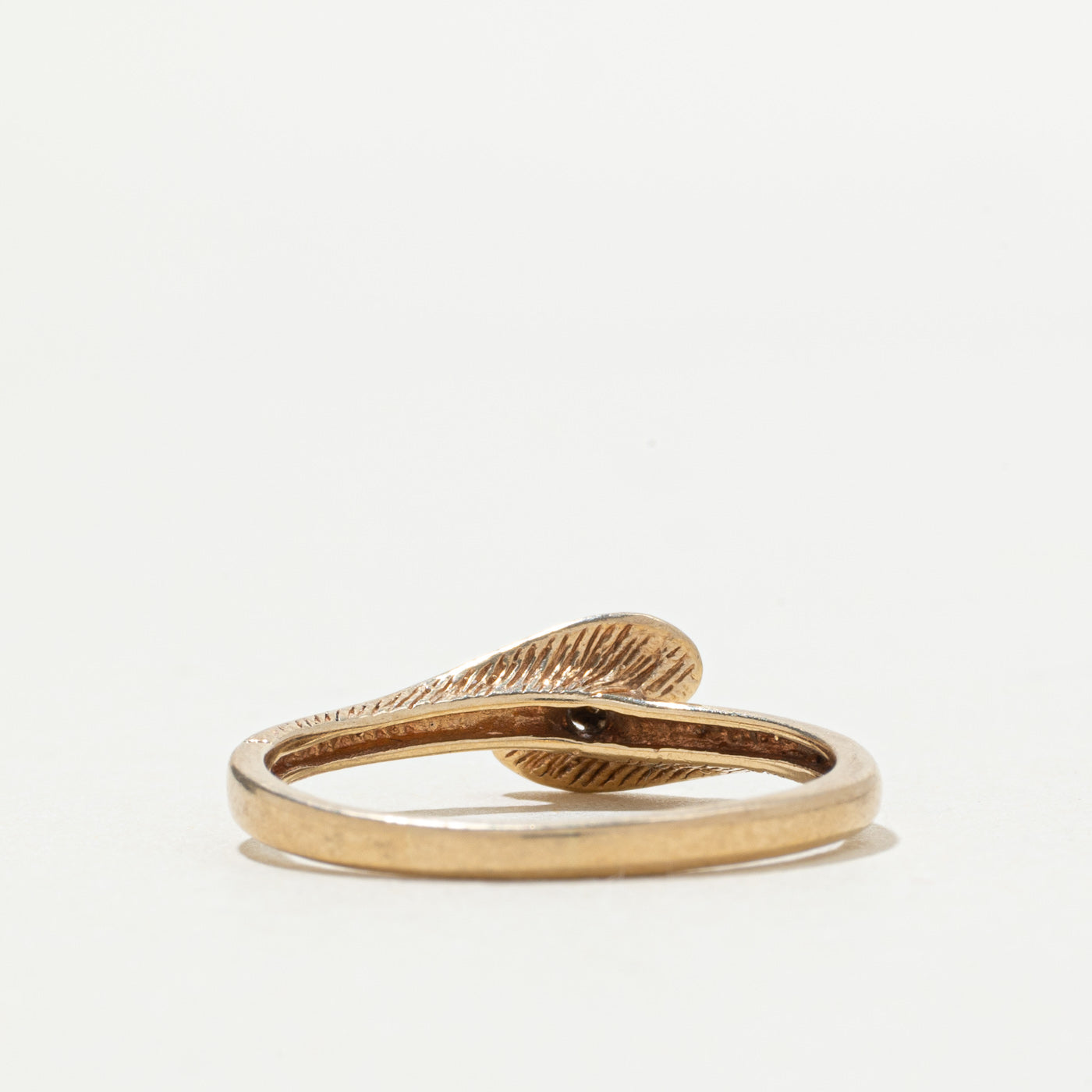 10k Diamond Swirl Bypass Ring | SZ 8