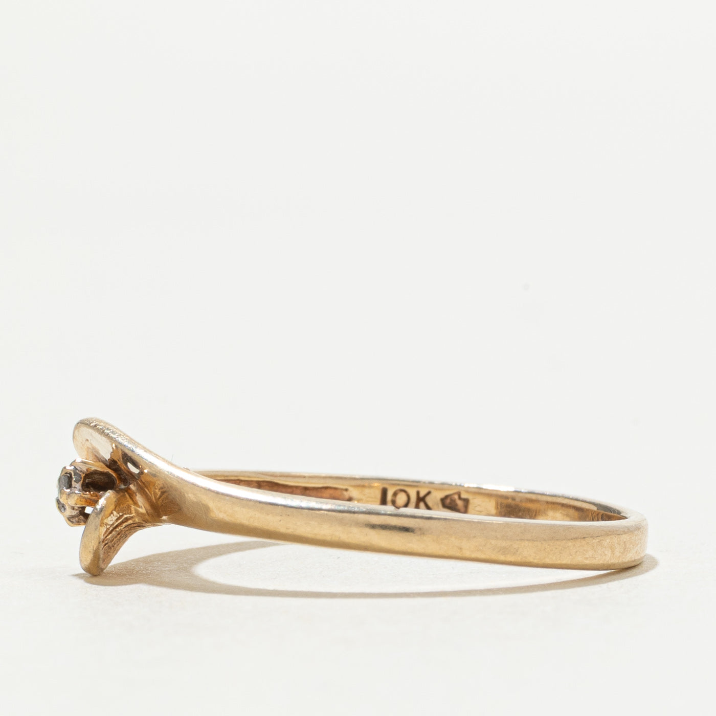 10k Diamond Swirl Bypass Ring | SZ 8