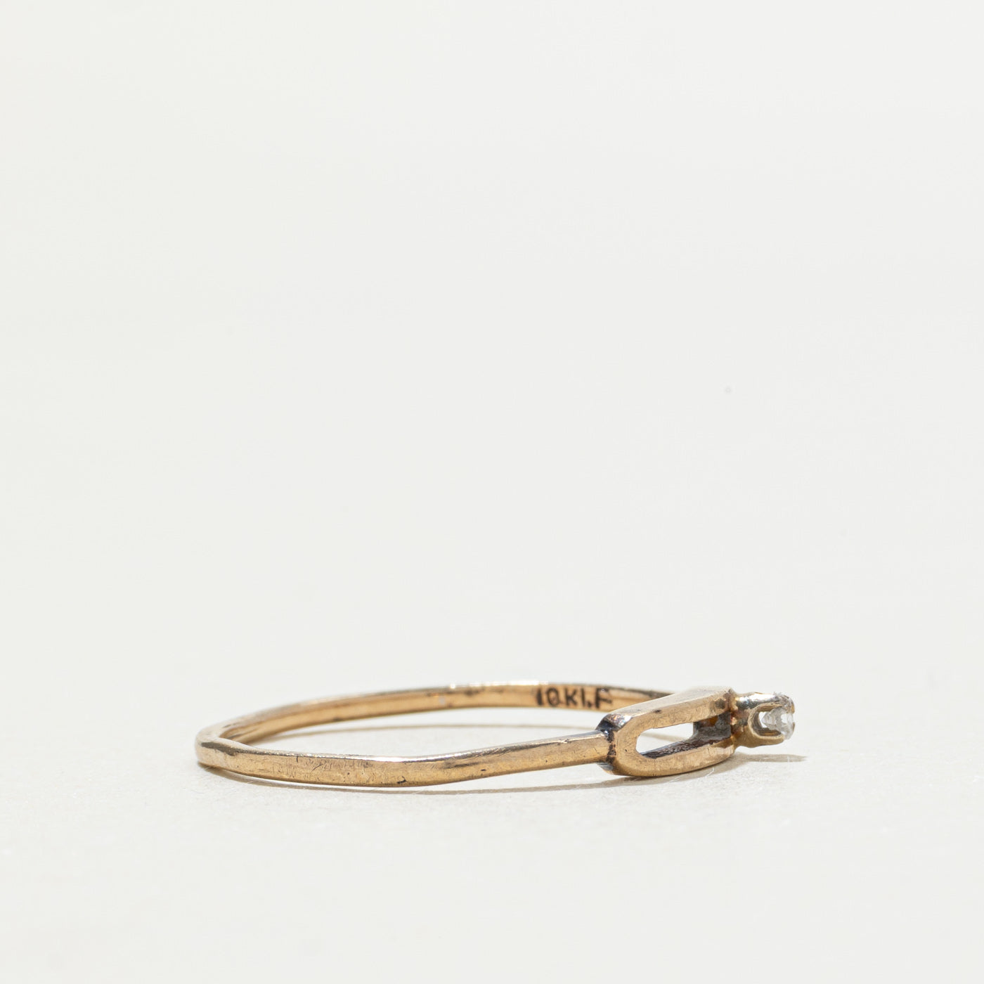 10k Diamond Geometric Thin Ring | SZ 6.25