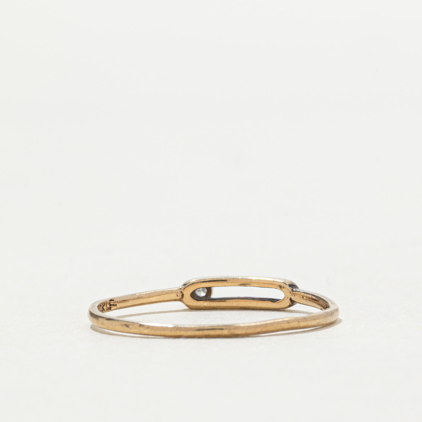 10k Diamond Geometric Thin Ring | SZ 6.25
