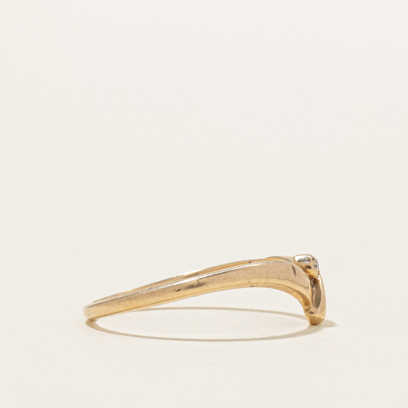 10K Yellow Gold Diamond Chevron Ring | SZ 6.25
