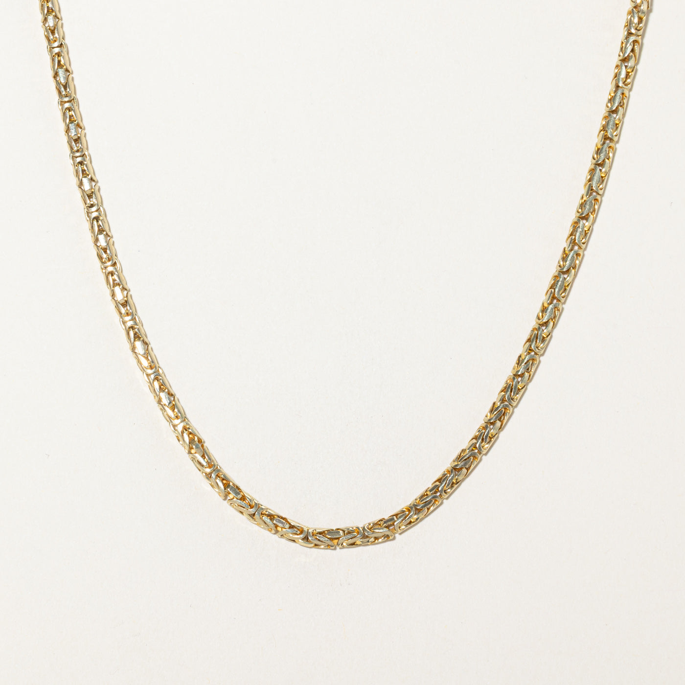 Chaîne byzantine en or jaune 14 carats | 45,7 cm