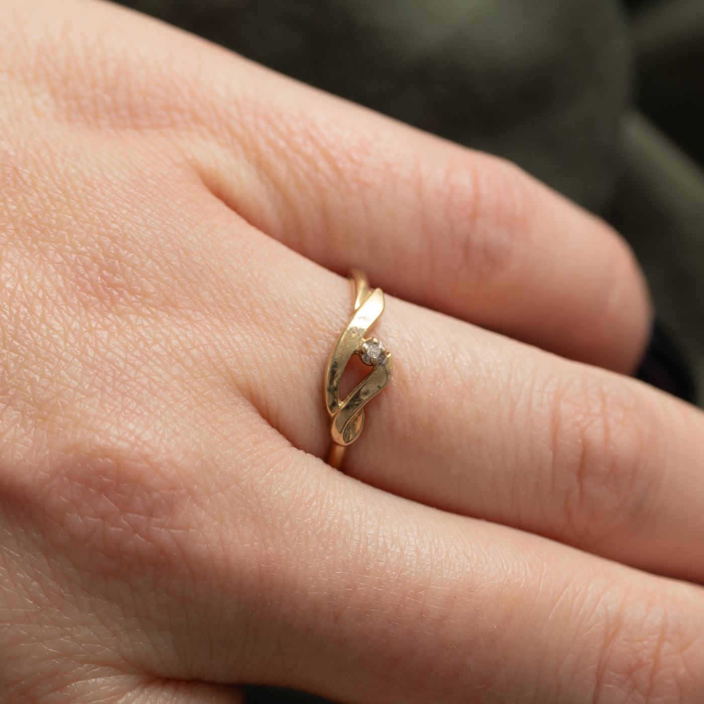 10K Diamond Abstract Ring | SZ 6.75