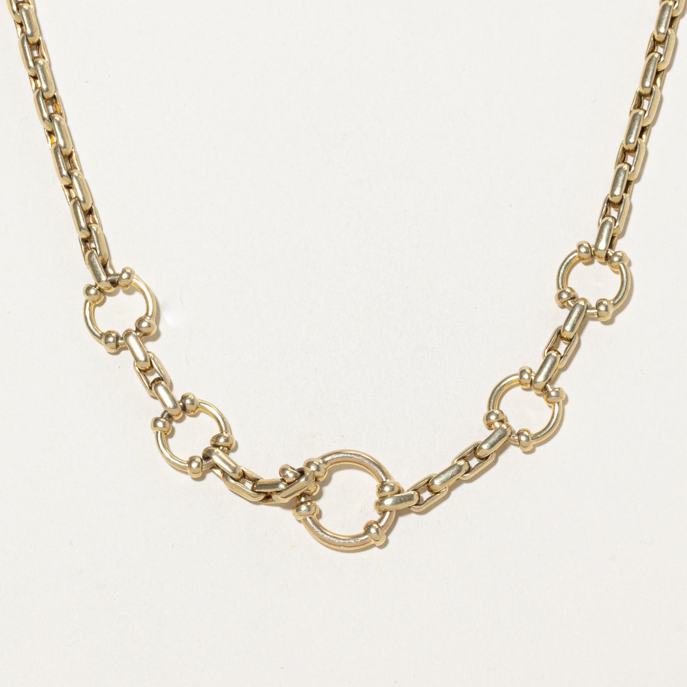 14k Yellow Gold Circle Link Necklace | 17.5"