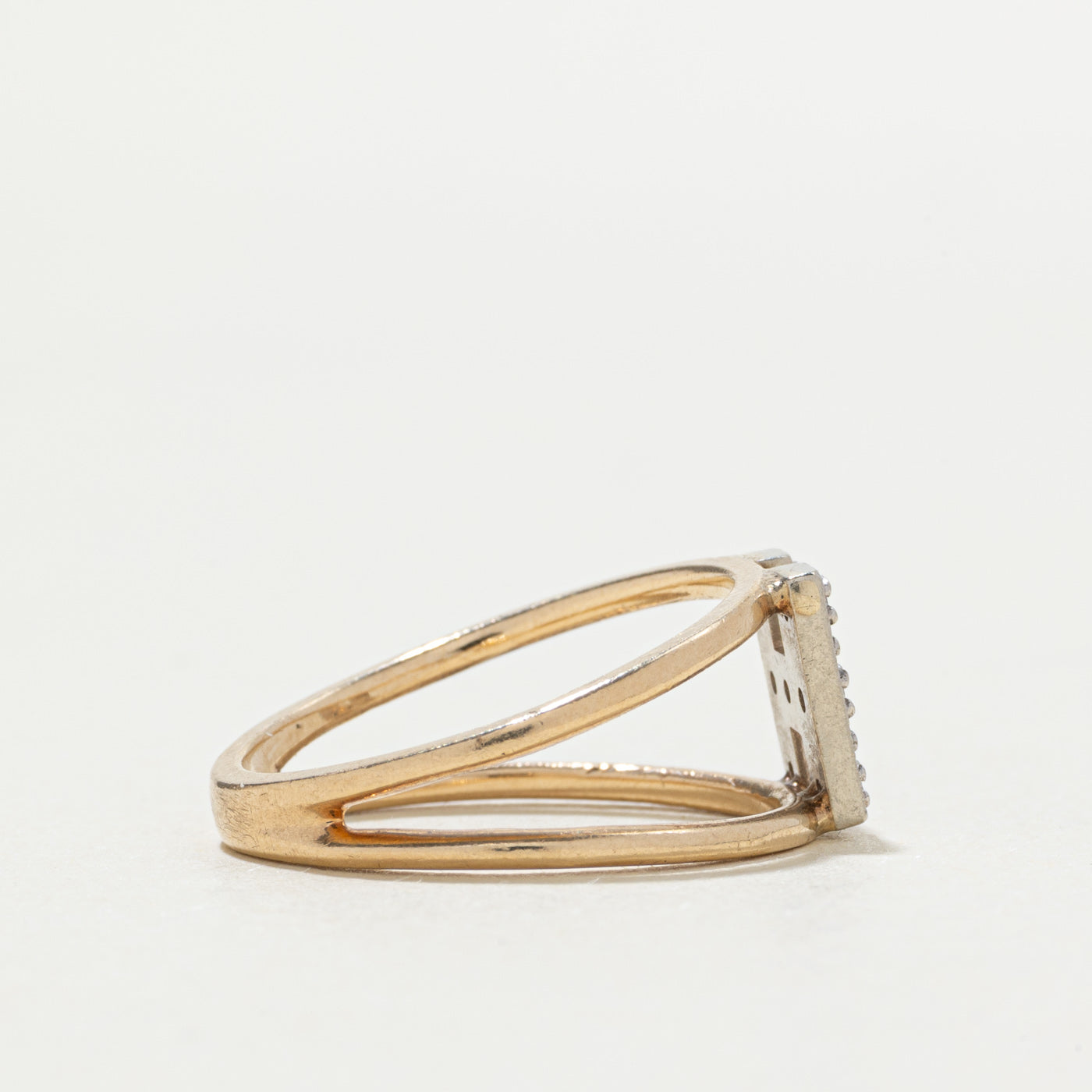 10k Diamond "H" Initial Openwork Ring | SZ 6.75