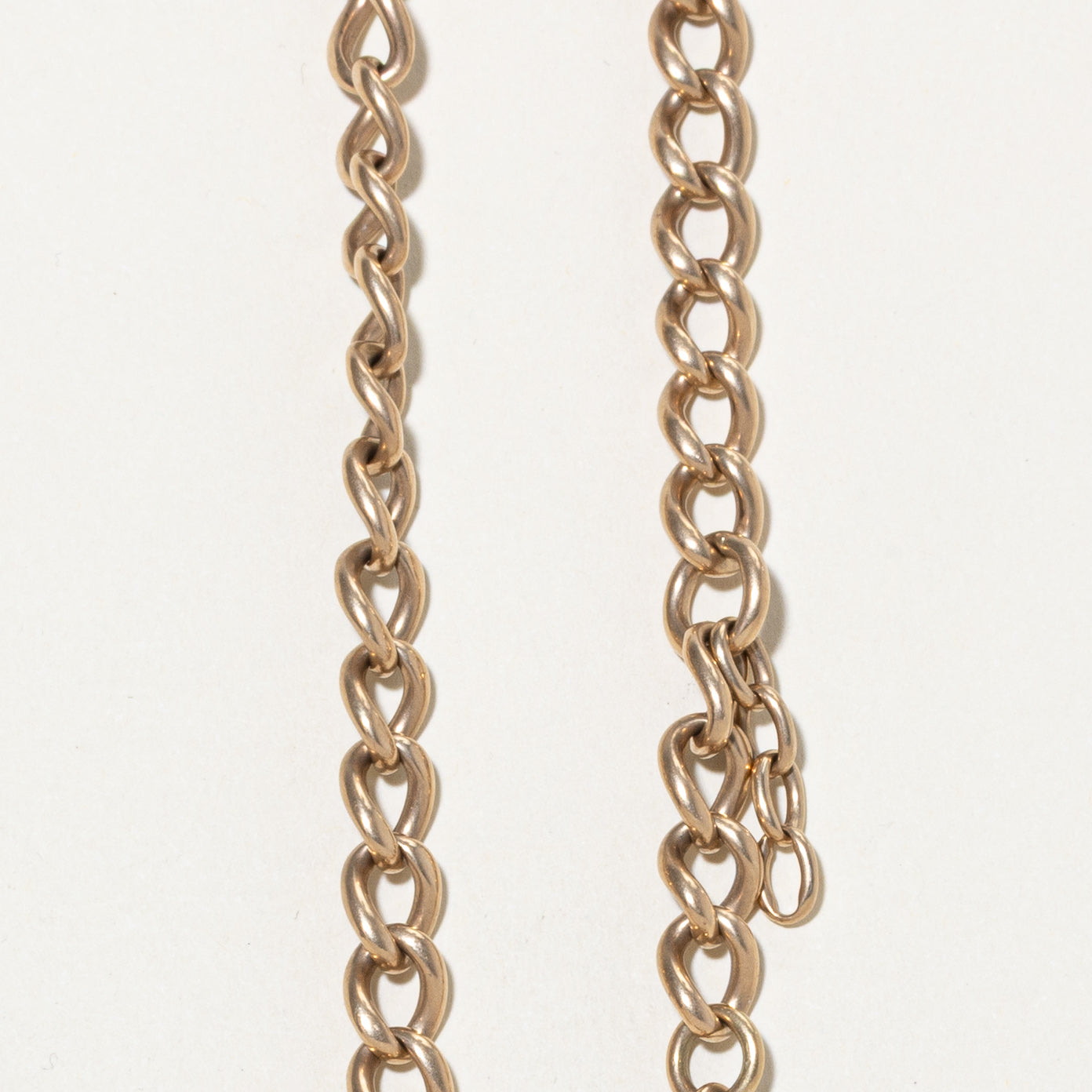 Chaîne de montre à maillons gourmette en or jaune 14 carats | 30,5 cm