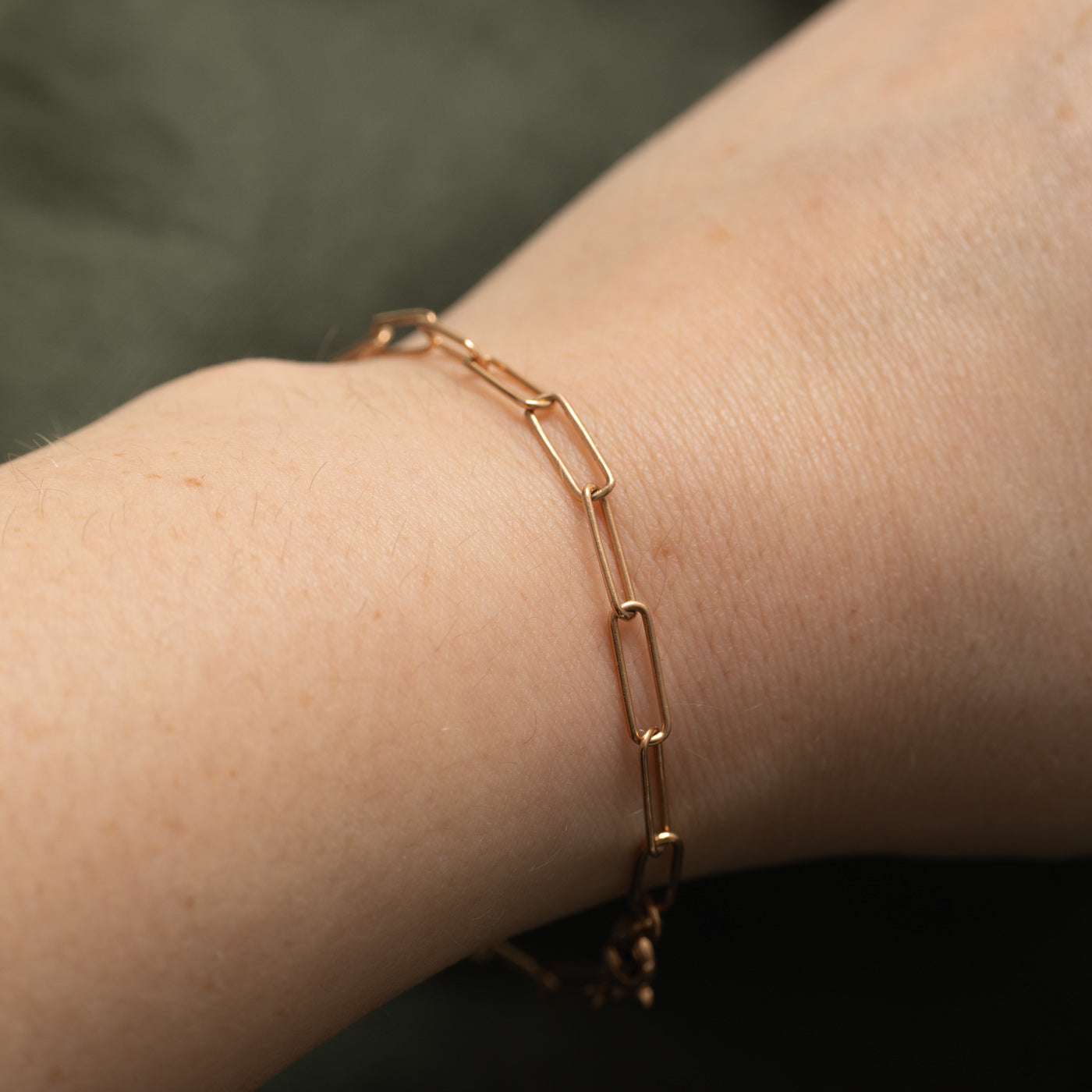 18k Rose Gold Paperclip Chain Bracelet | 6"