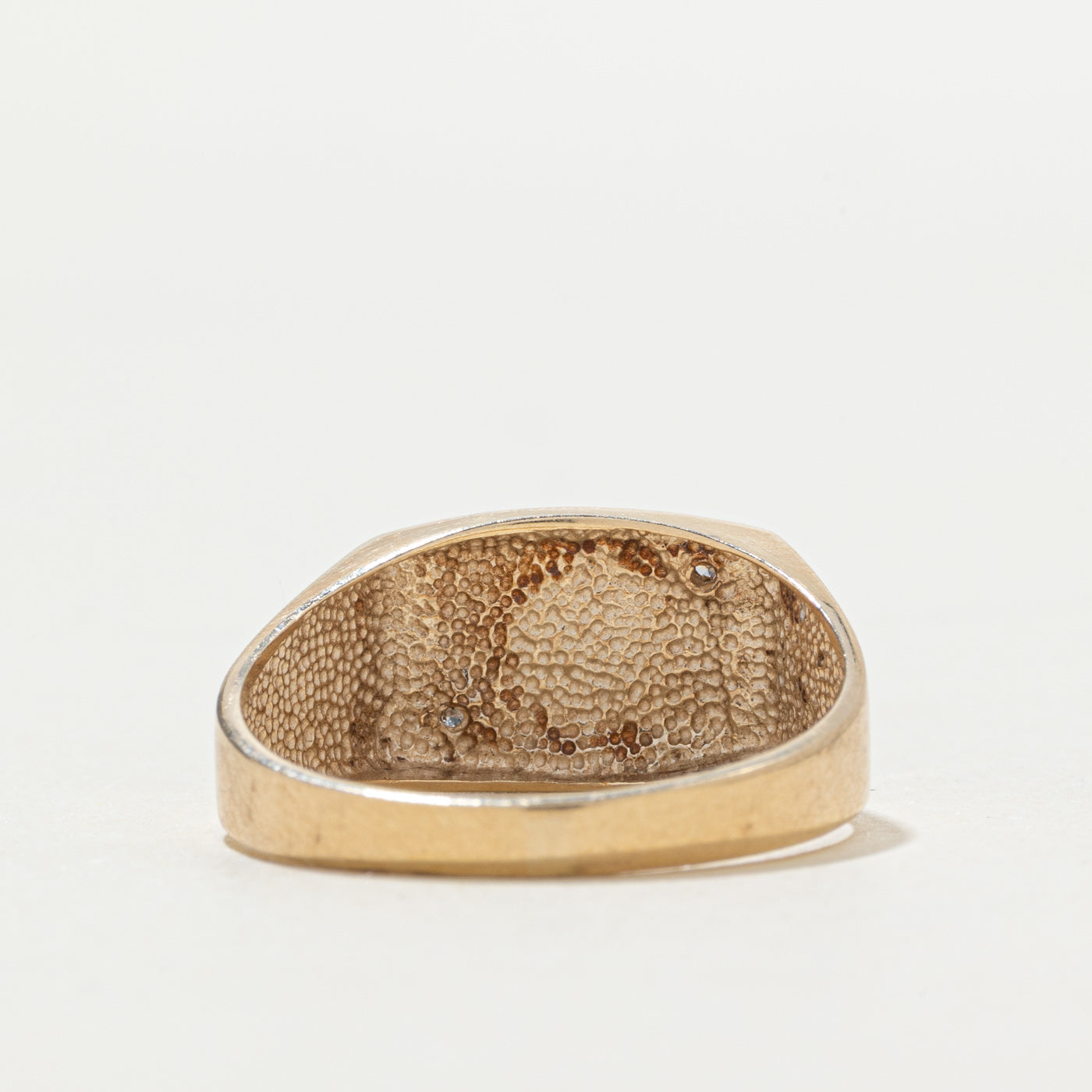 10k Diamond "D" Initial Signet Ring | SZ 9.5