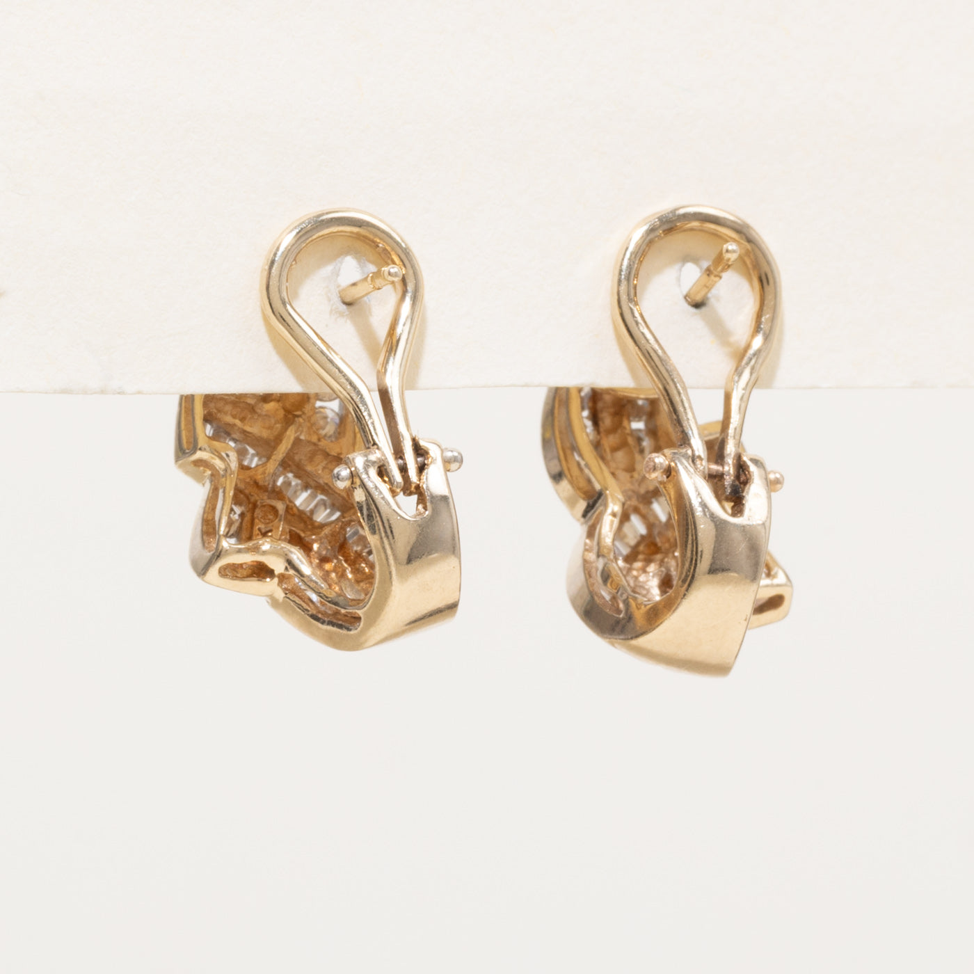 10k Mixed Cut Diamond Crossover Earrings | 0.72ctw