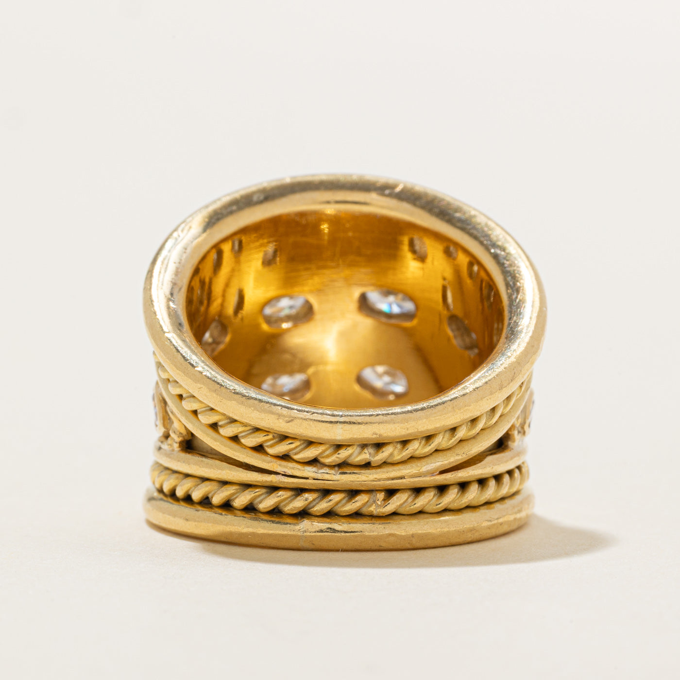 18K Marquise Cut Diamond Ornate Cigar Band | 0.50ctw | SZ 7.0