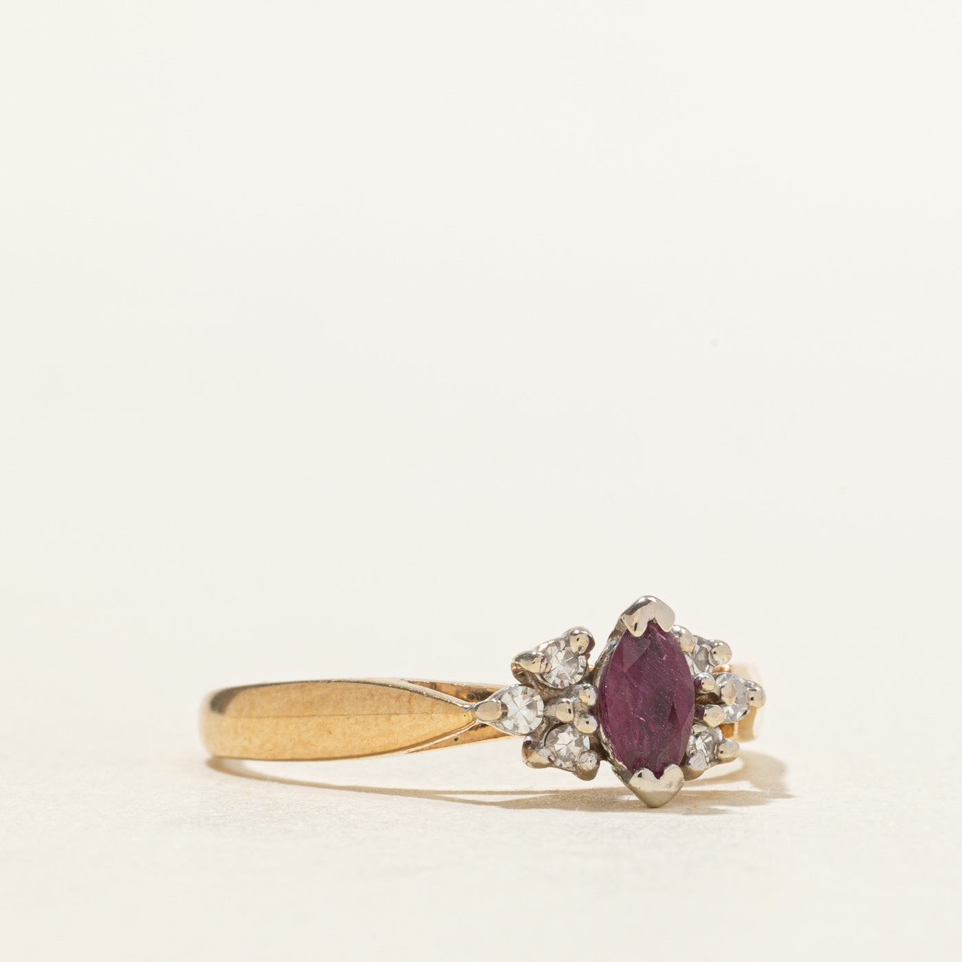 14k Ruby & Diamond Accented Ring | 0.30ct, 0.10ctw | SZ 7.25