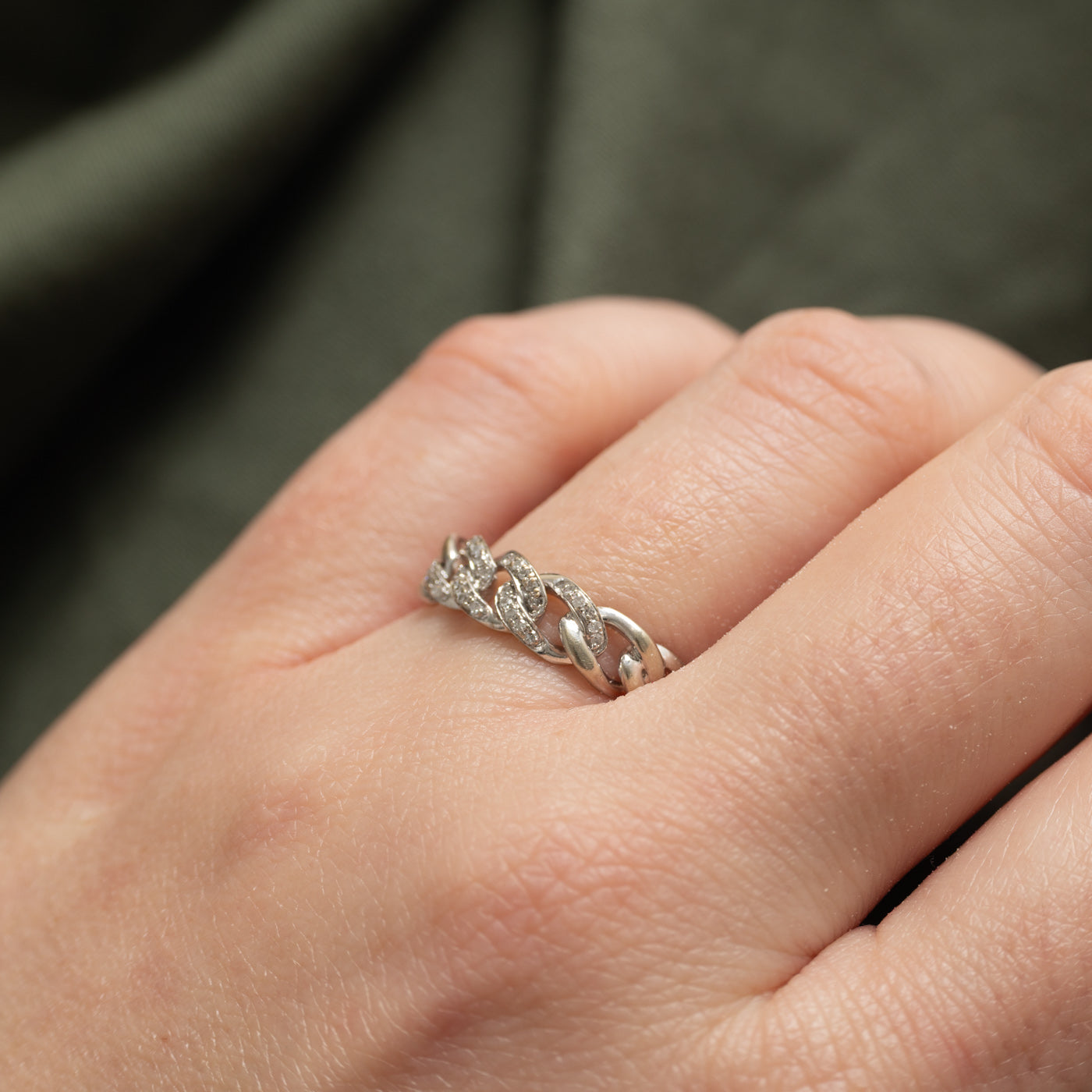 10K Diamond Chain Link Ring | SZ 7.0