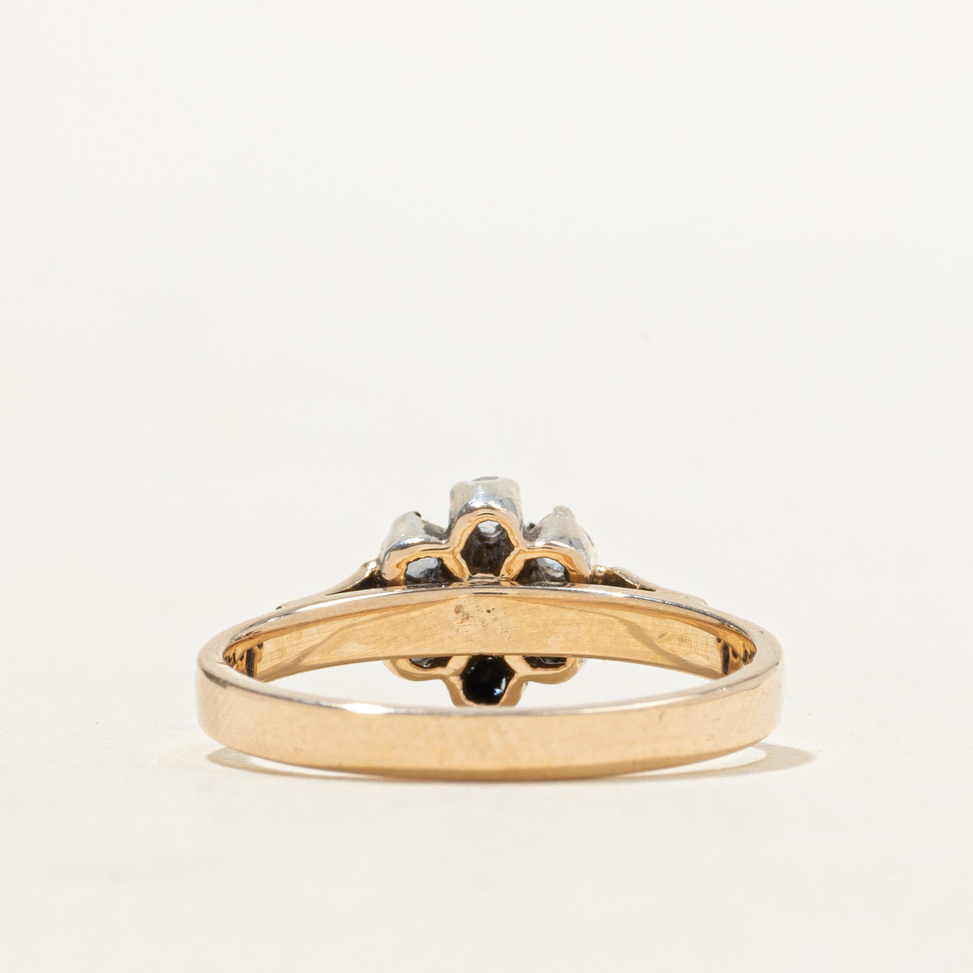 Reworked Antique 14k Rose Cut Diamond Cluster Ring | 0.27ctw | SZ 7