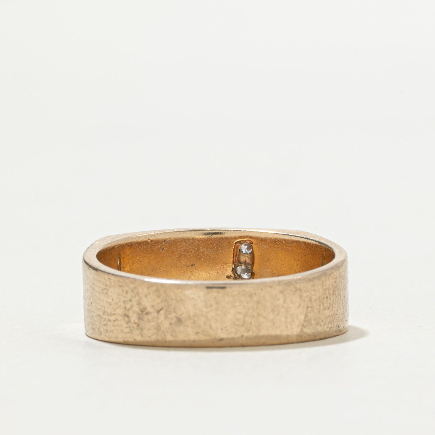 10k Diamond Accent Soft Square Band | SZ 9.25