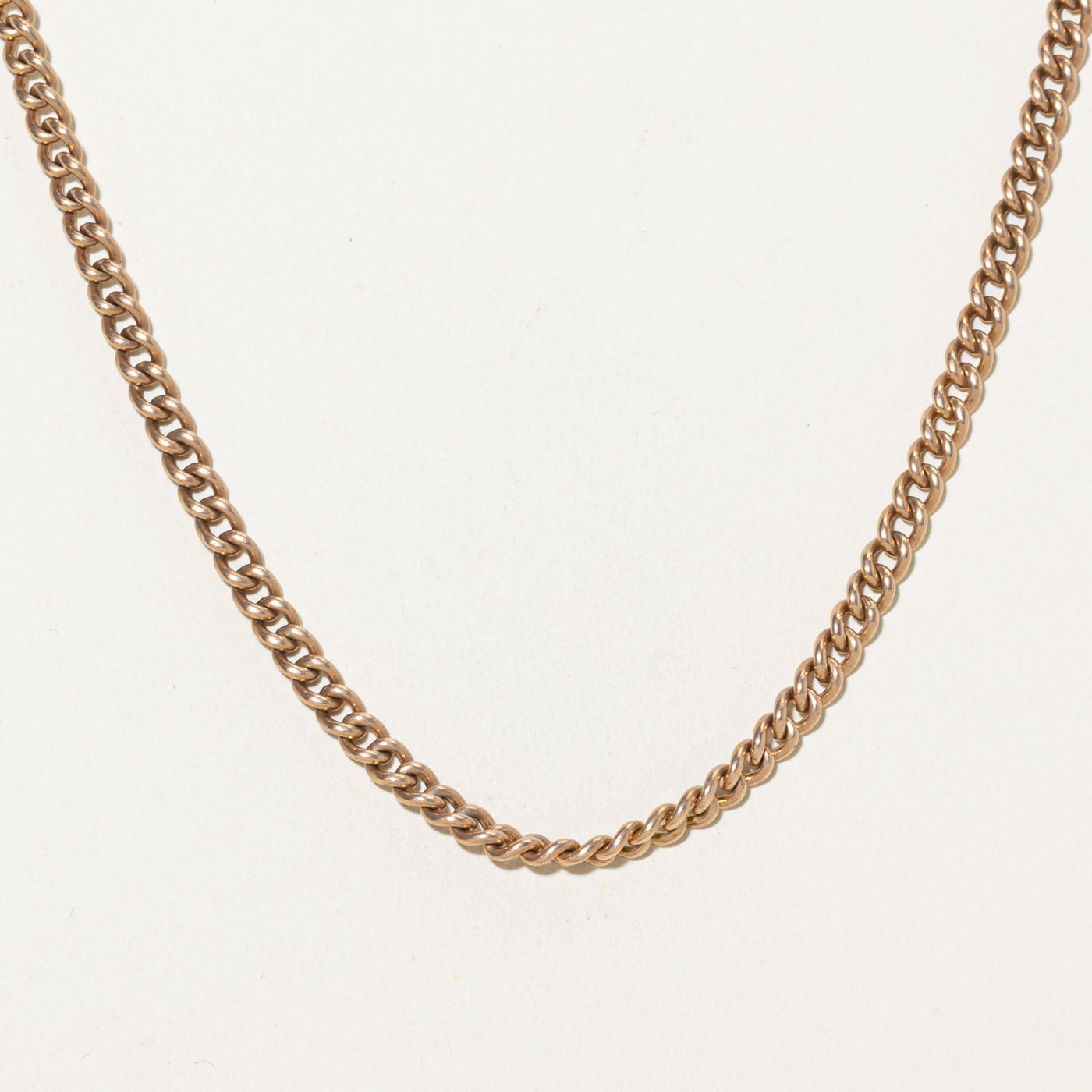 14k Rose Tone Gold Curb Link Watch Chain | 17"